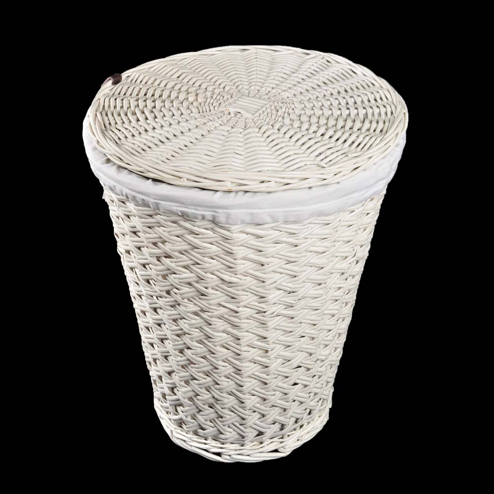 White Wicker Laundry Hamper