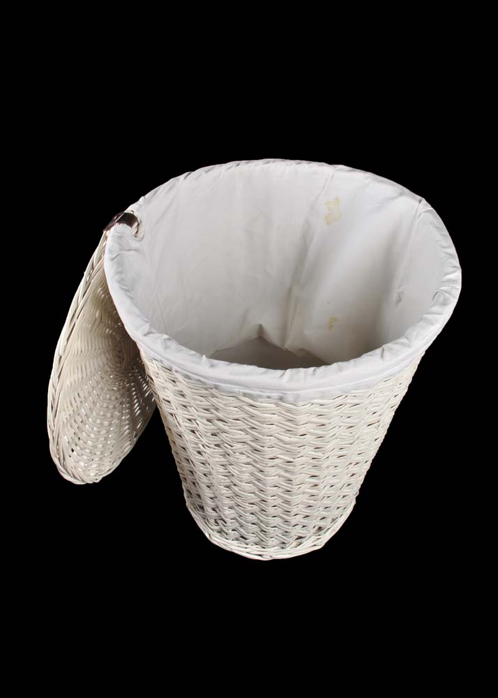 White Wicker Laundry Hamper