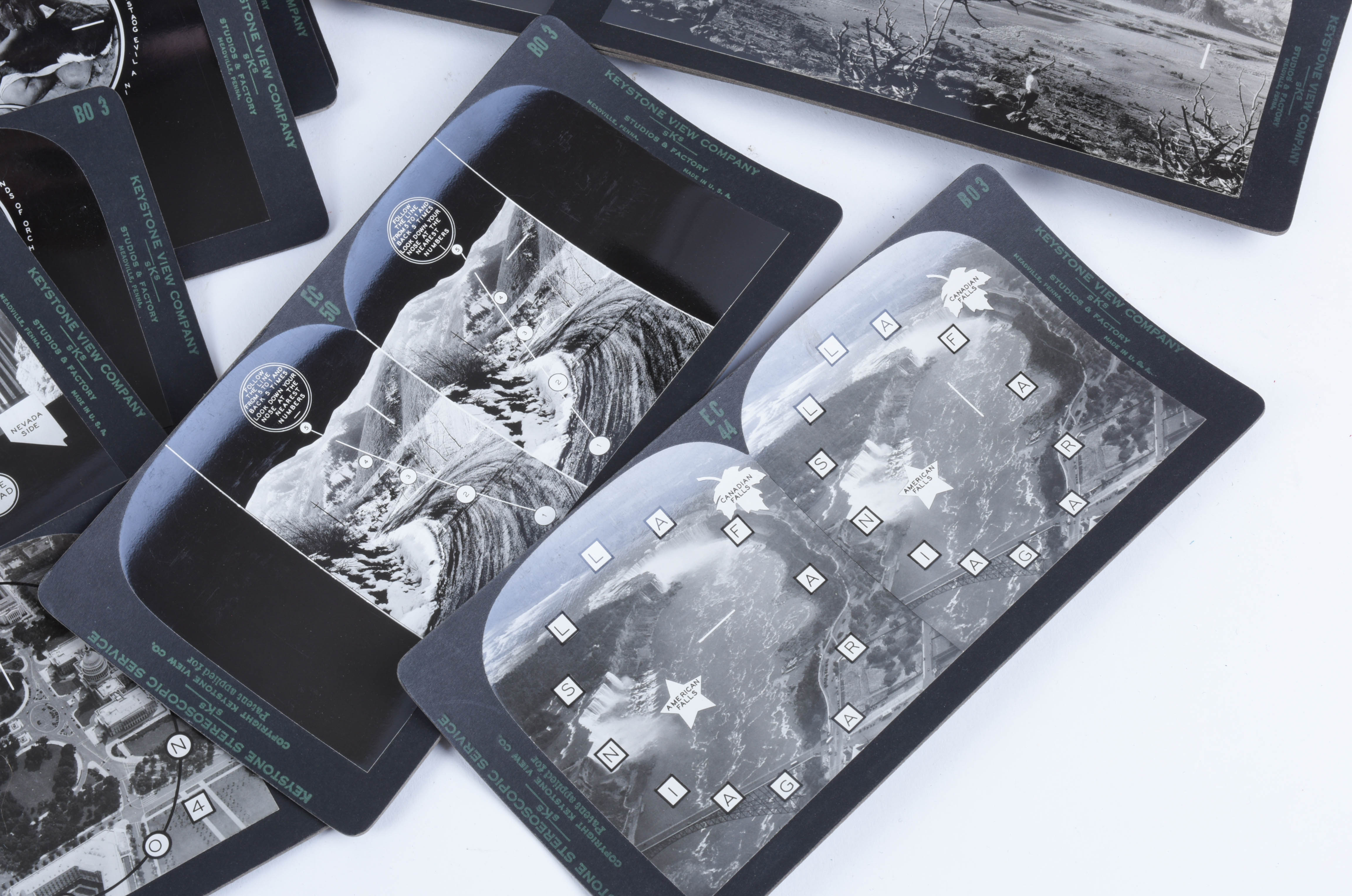 Keystone No. 35 Stereoscope, Stereoviews and Postcards in Case