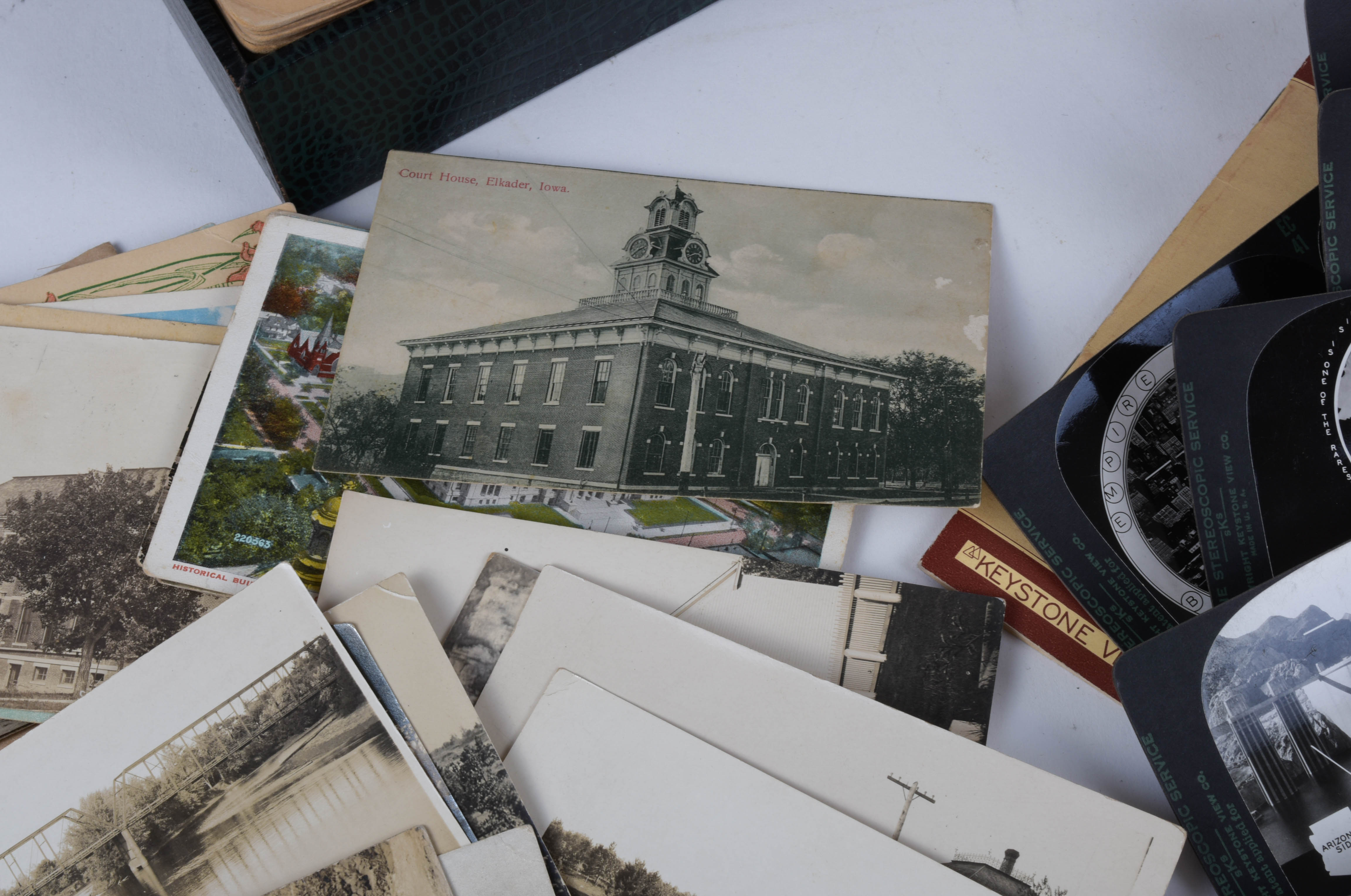 Keystone No. 35 Stereoscope, Stereoviews and Postcards in Case