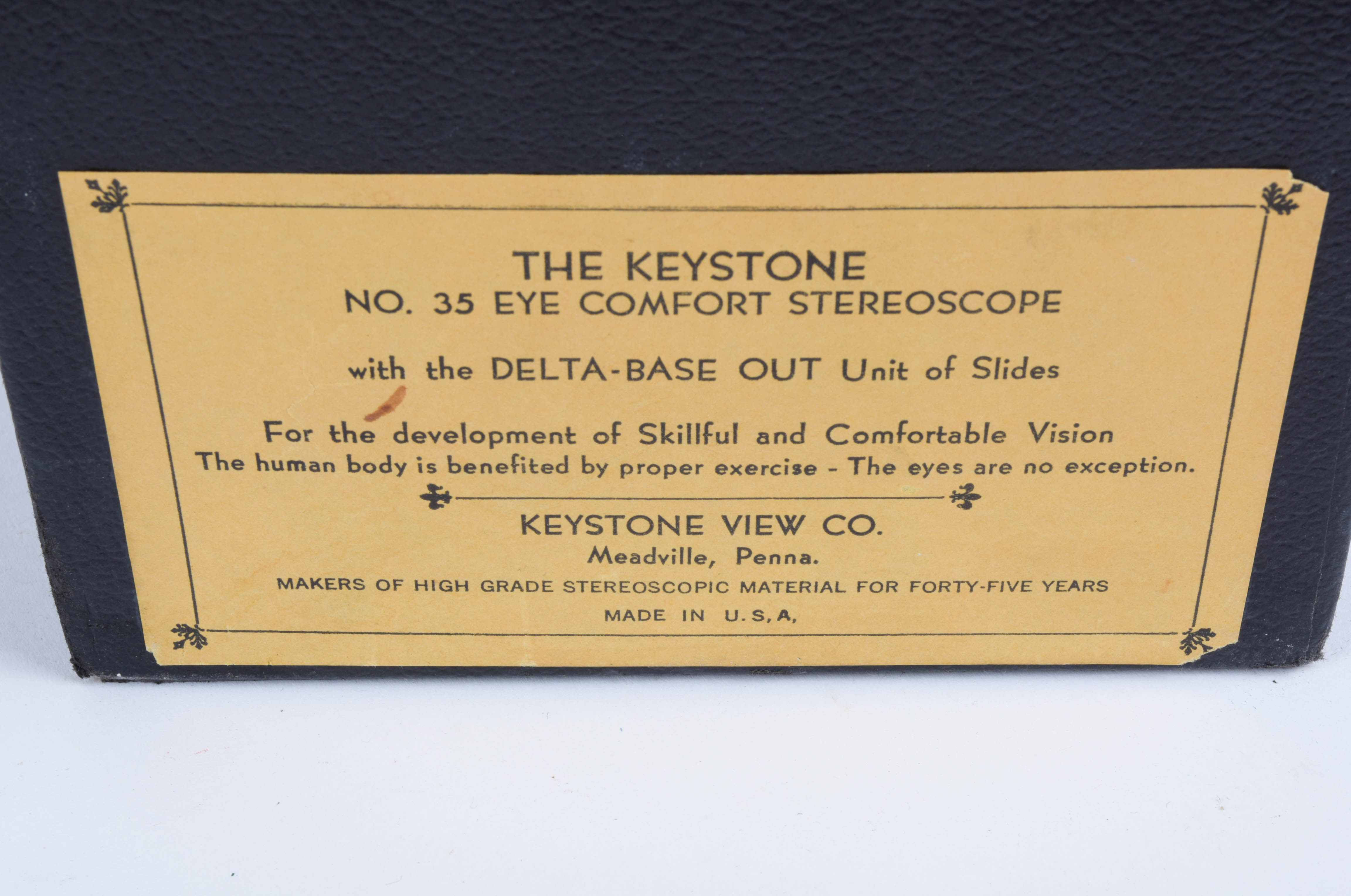 Keystone No. 35 Stereoscope, Stereoviews and Postcards in Case