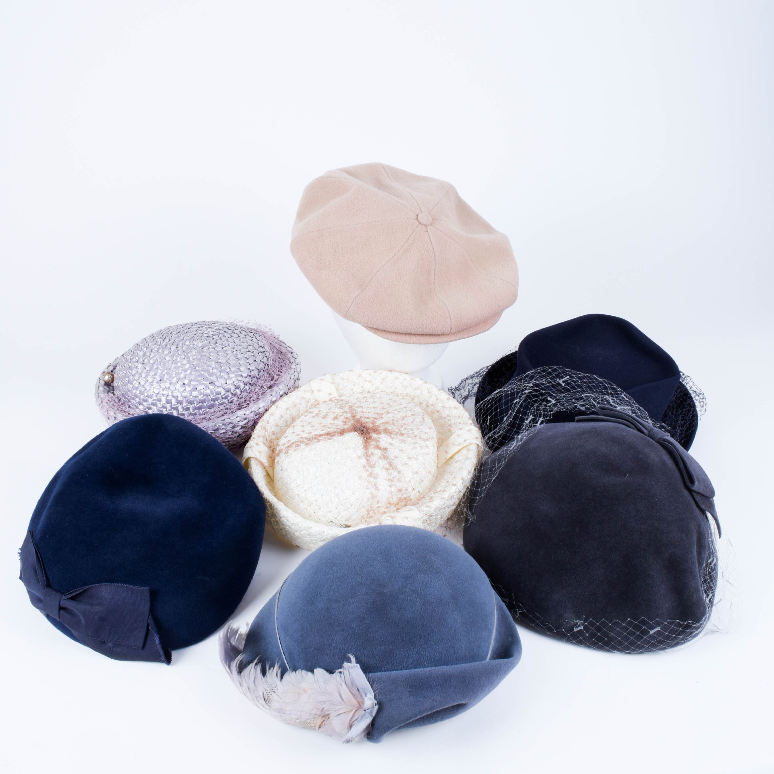 Collection of Vintage Women's Hats and Hat Boxes