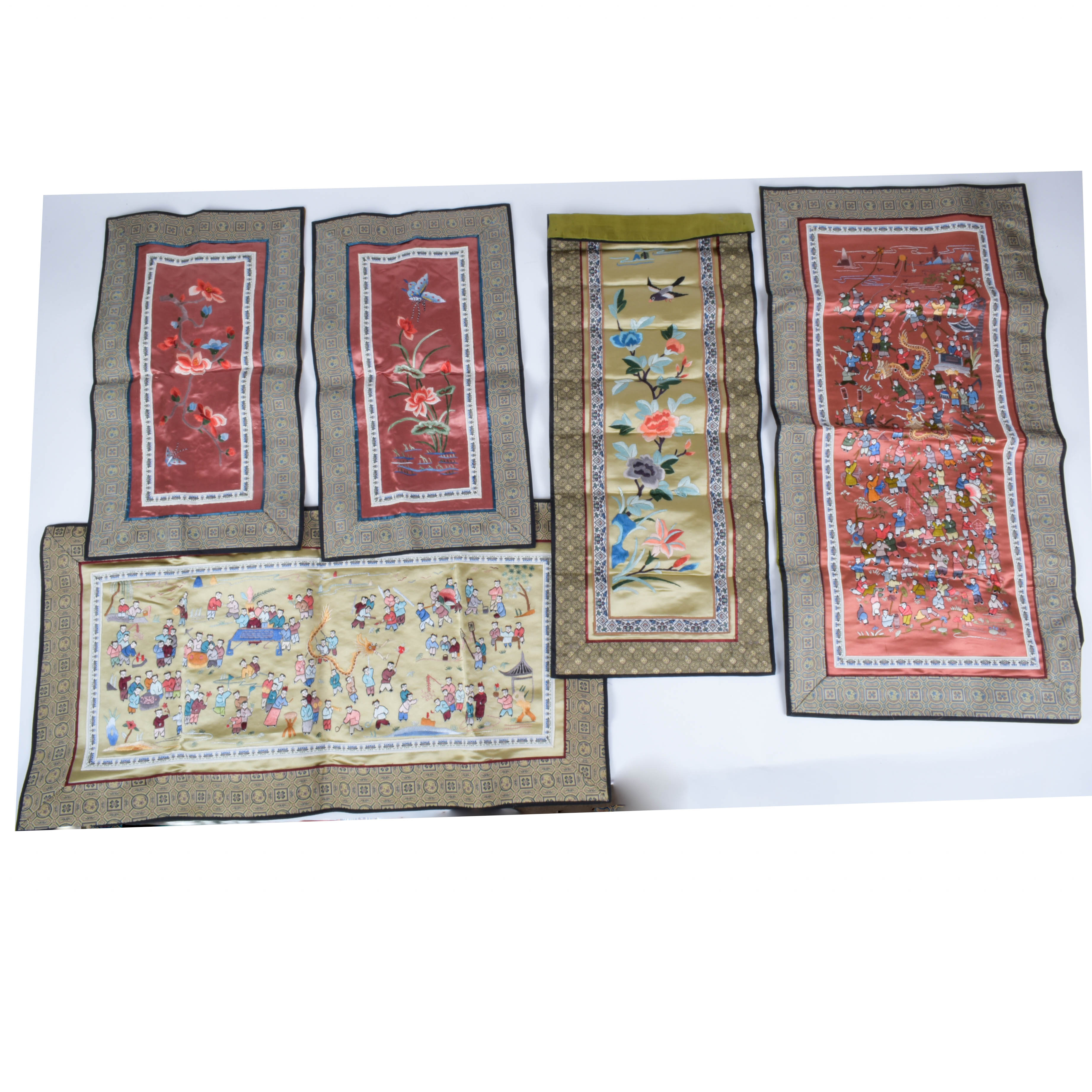 Embroidered Chinese Silk Panels