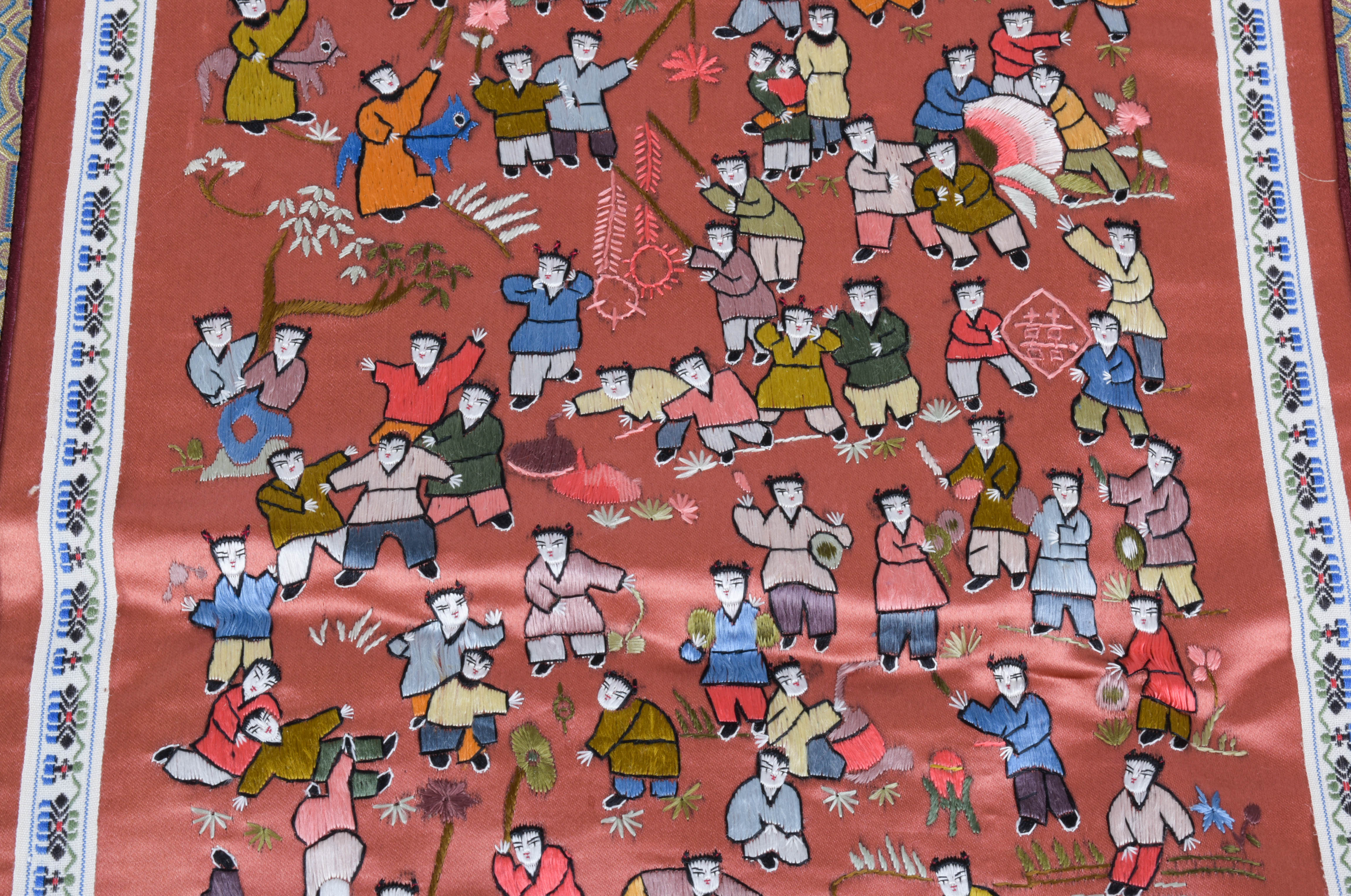 Embroidered Chinese Silk Panels