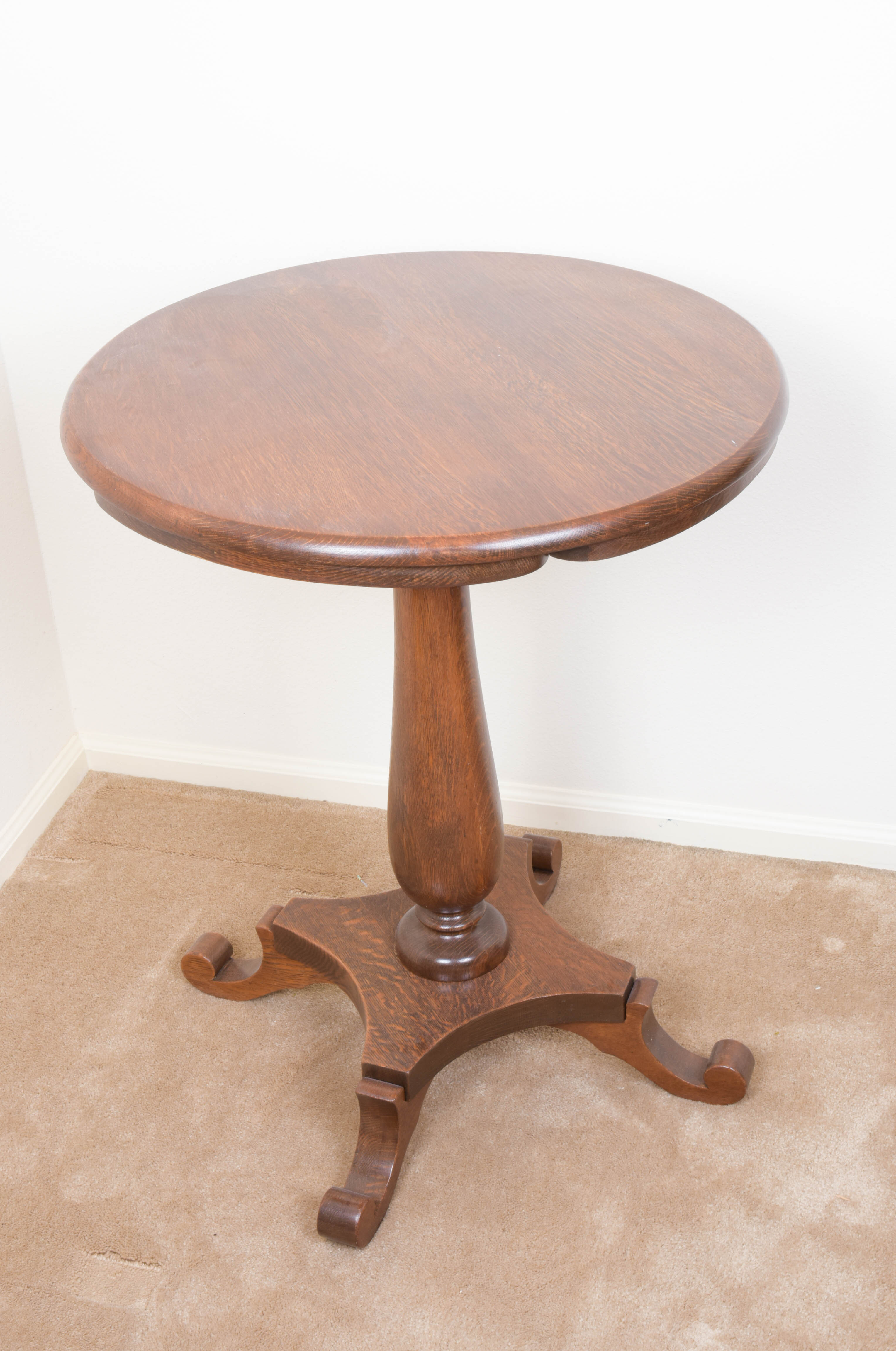 Round Walnut Pedestal Table