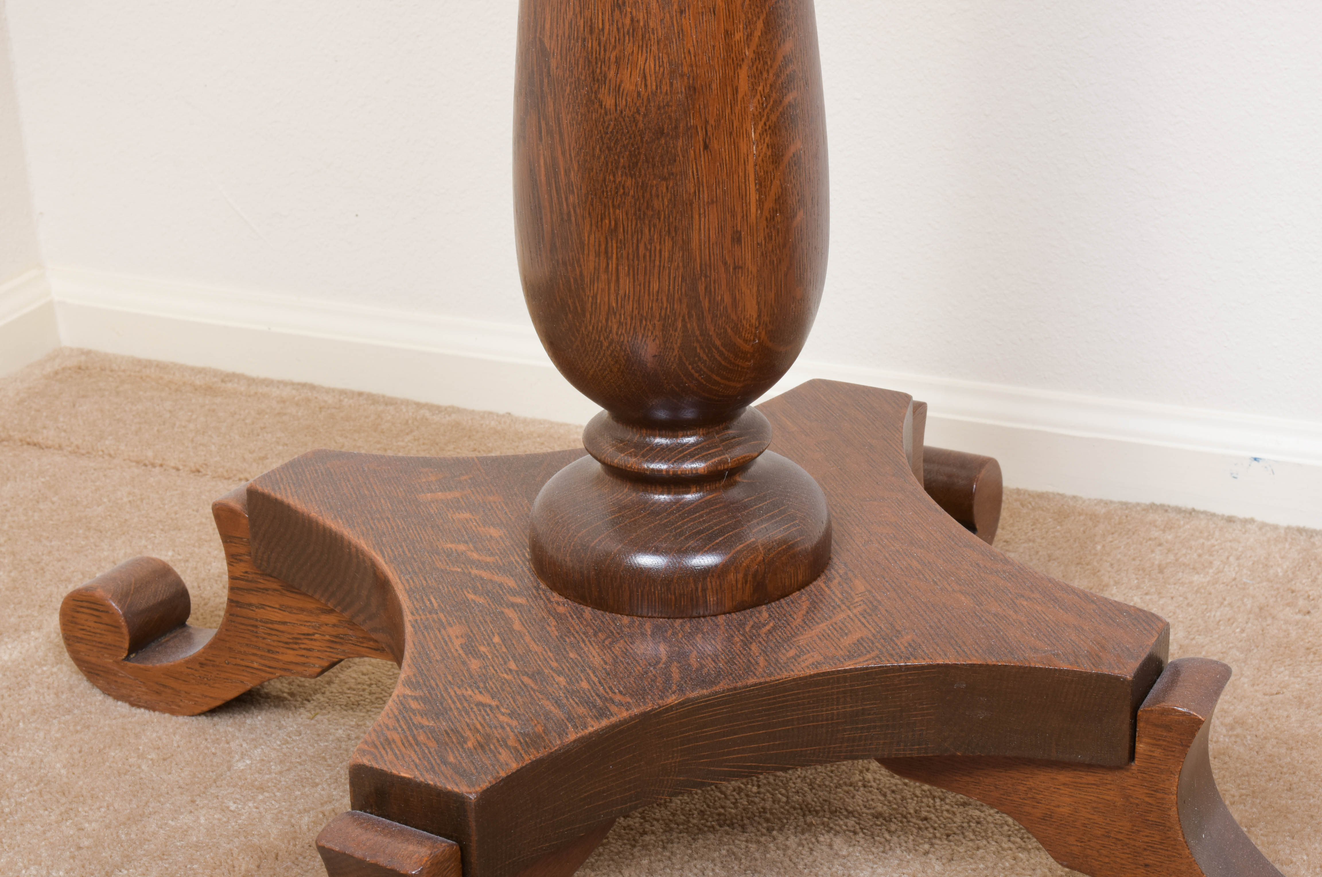 Round Walnut Pedestal Table
