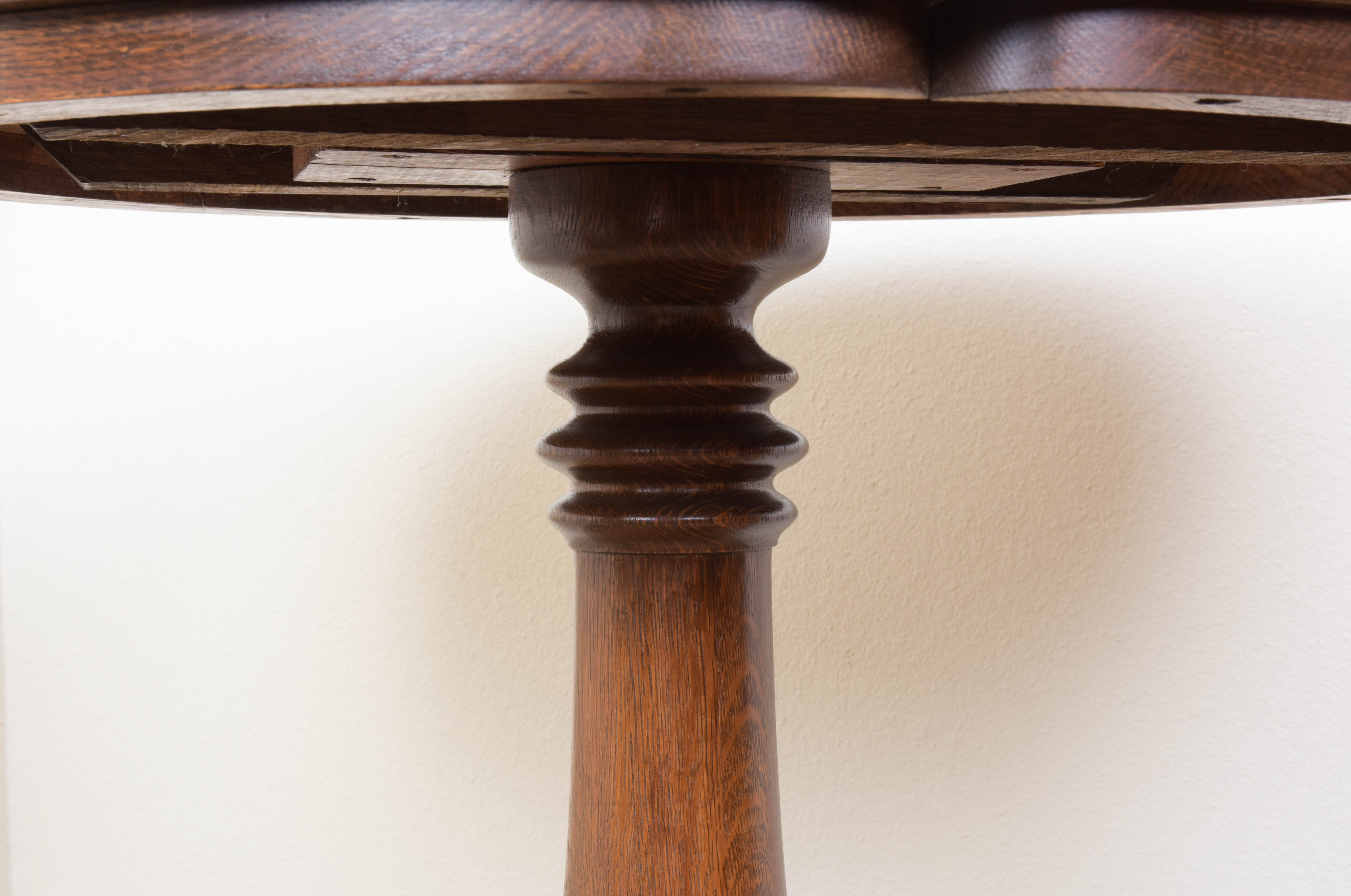 Round Walnut Pedestal Table