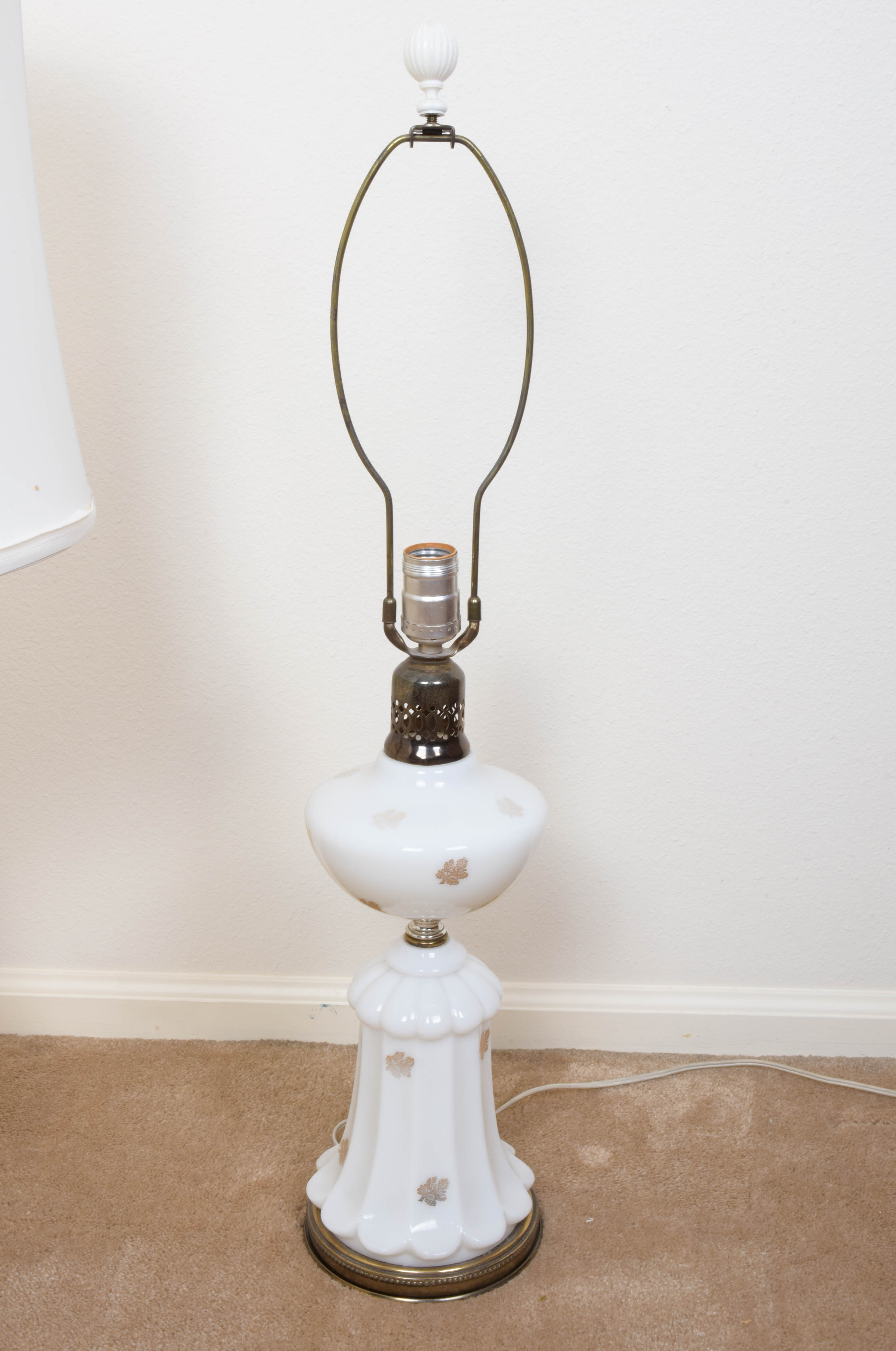 Two Vintage White Ceramic Lamps