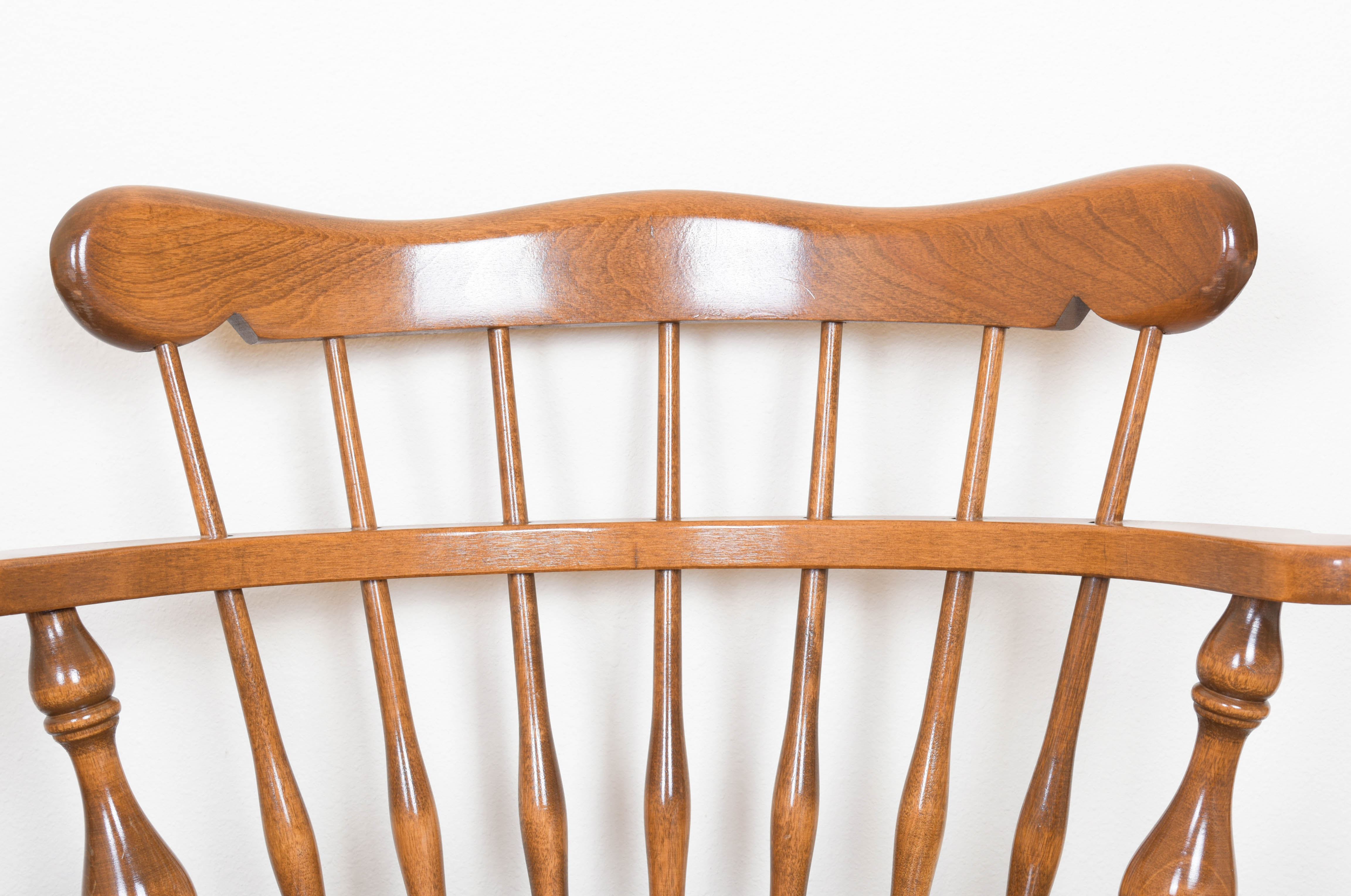 Set of Four Ethan Allen Maple Swivel Chairs