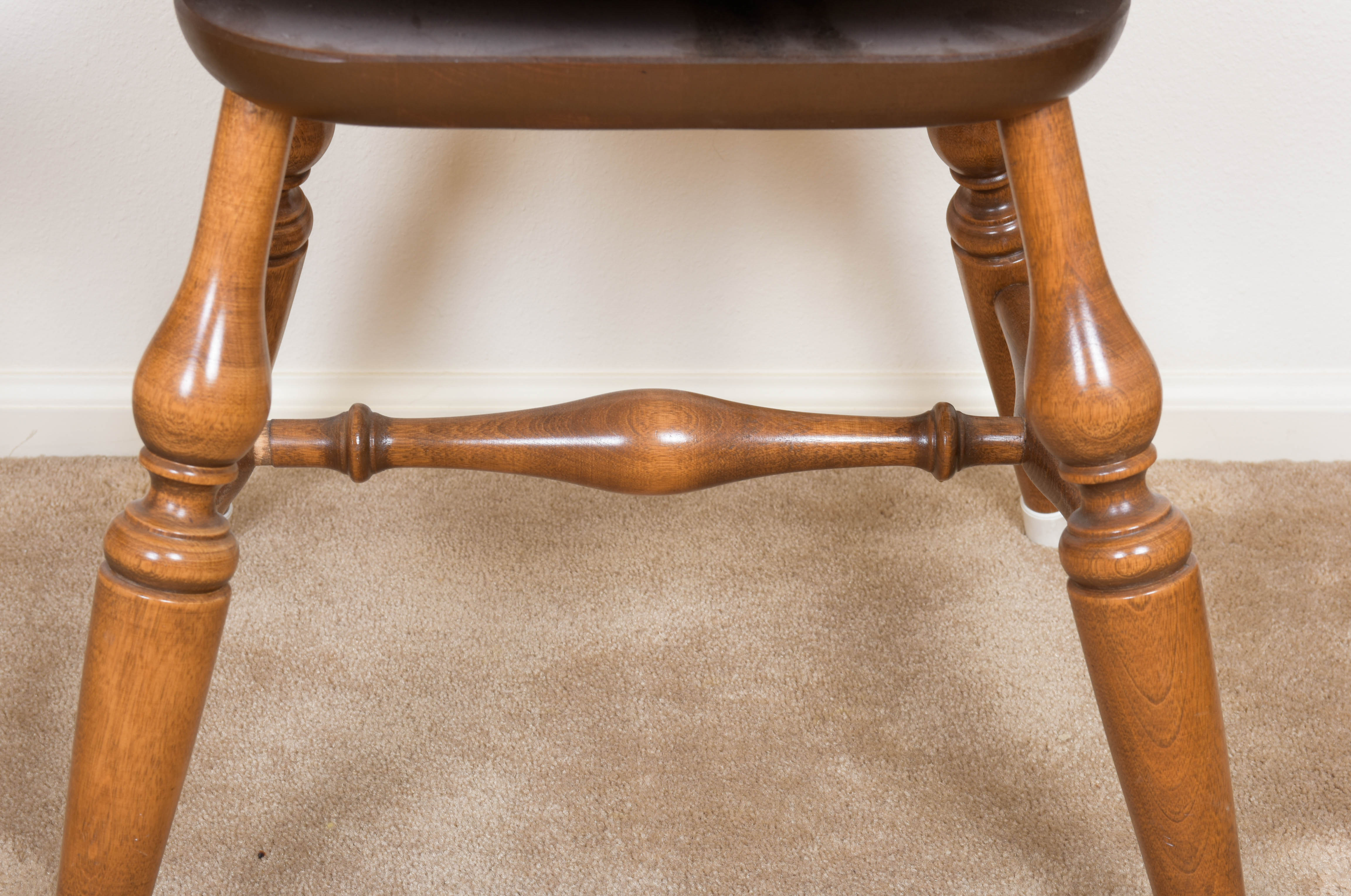 Set of Four Ethan Allen Maple Swivel Chairs