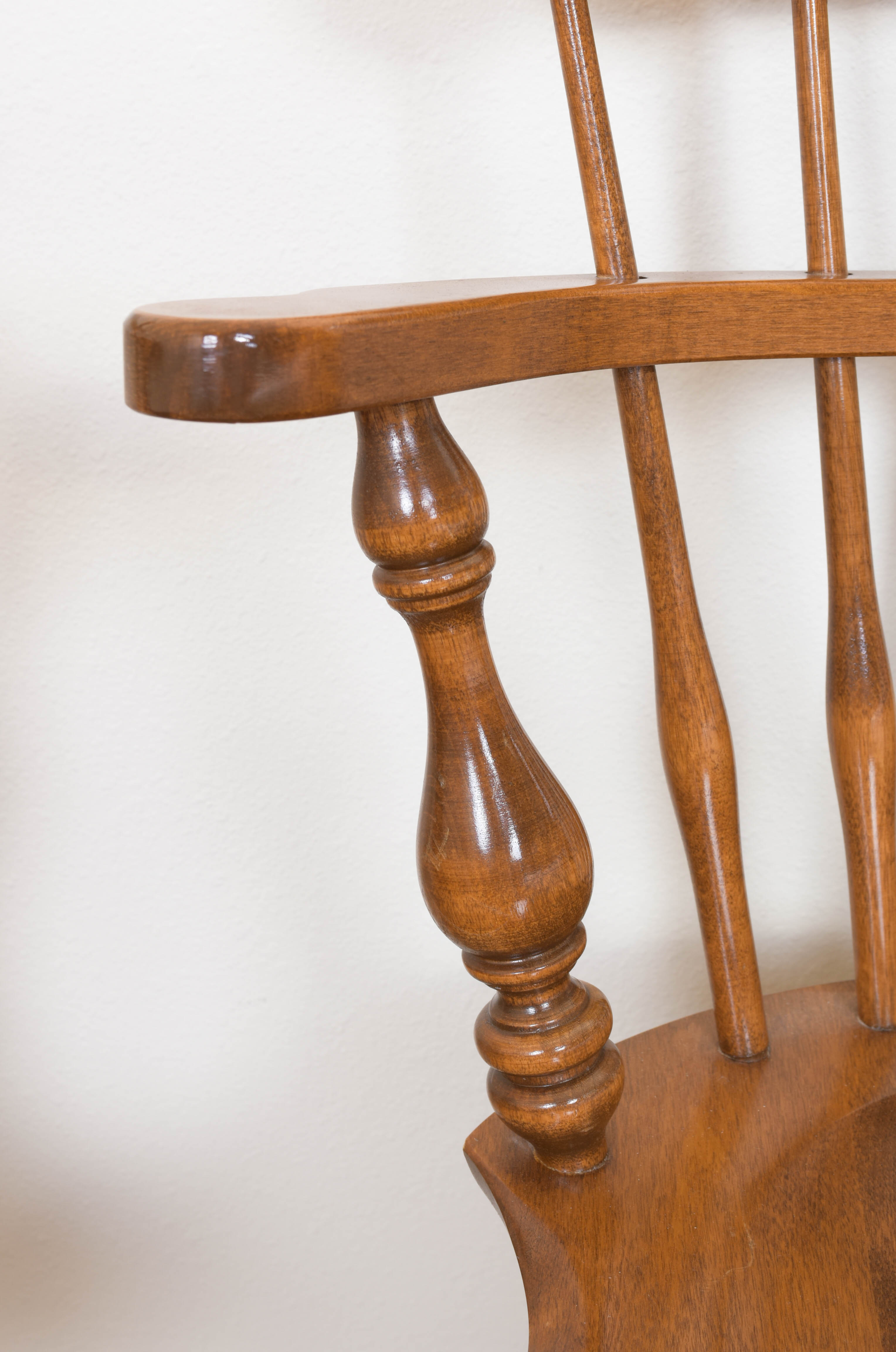 Set of Four Ethan Allen Maple Swivel Chairs