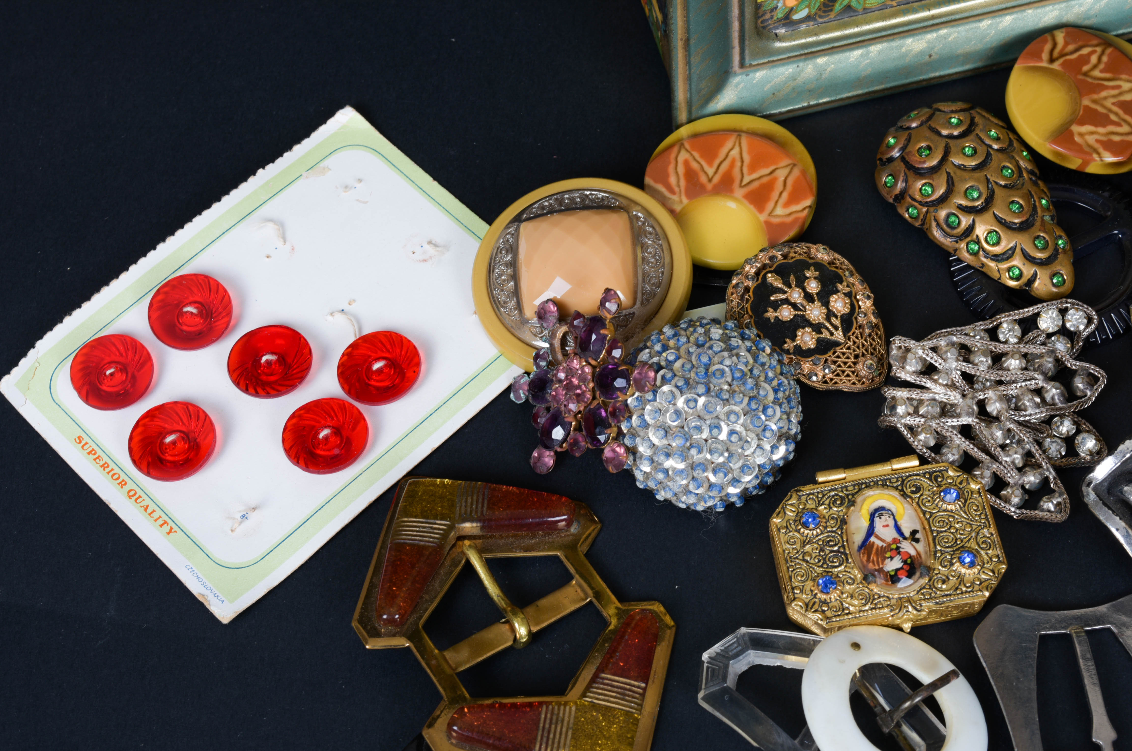 Vintage "Motherhood" Tin and Fashion Accessories