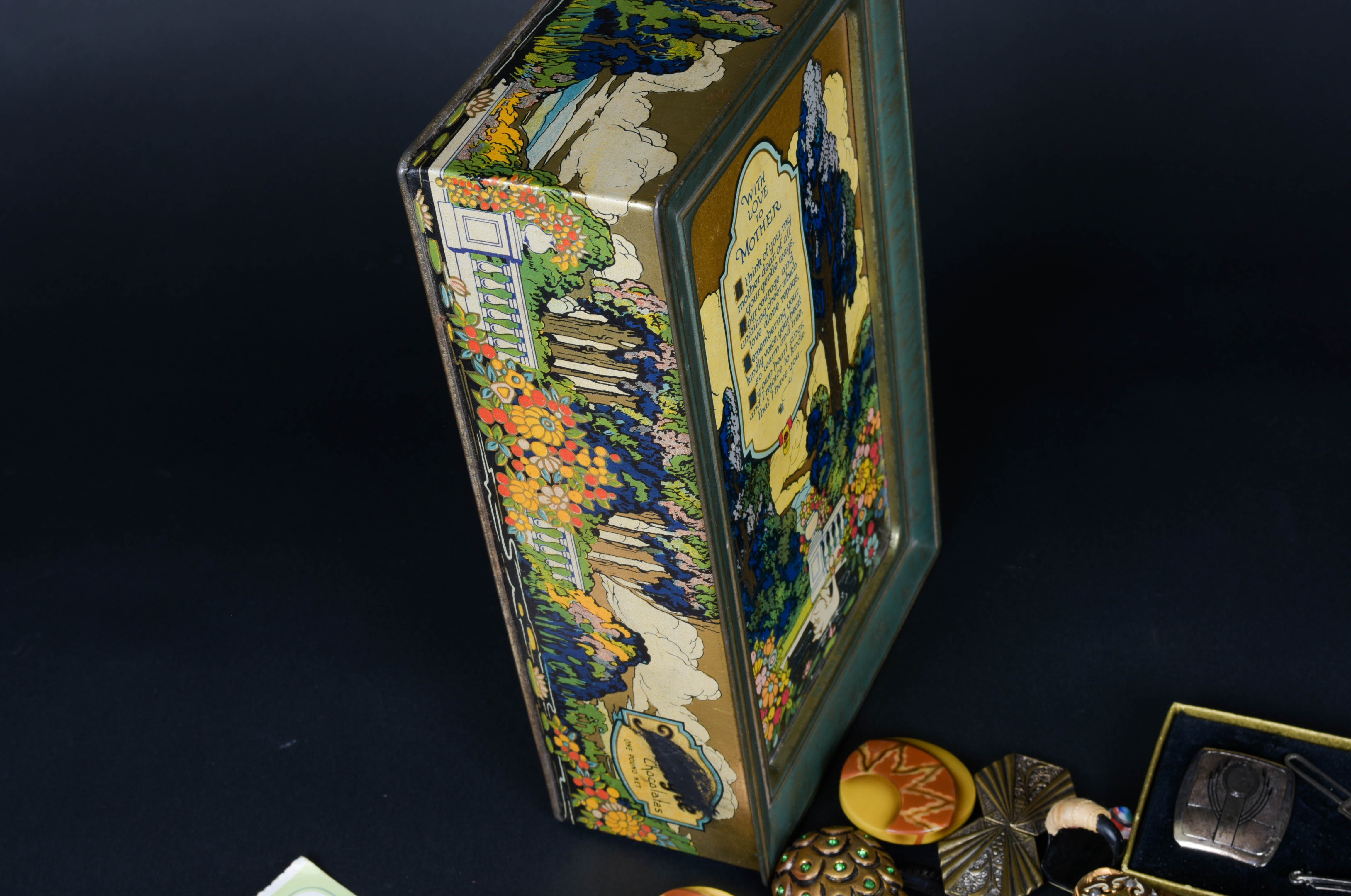 Vintage "Motherhood" Tin and Fashion Accessories