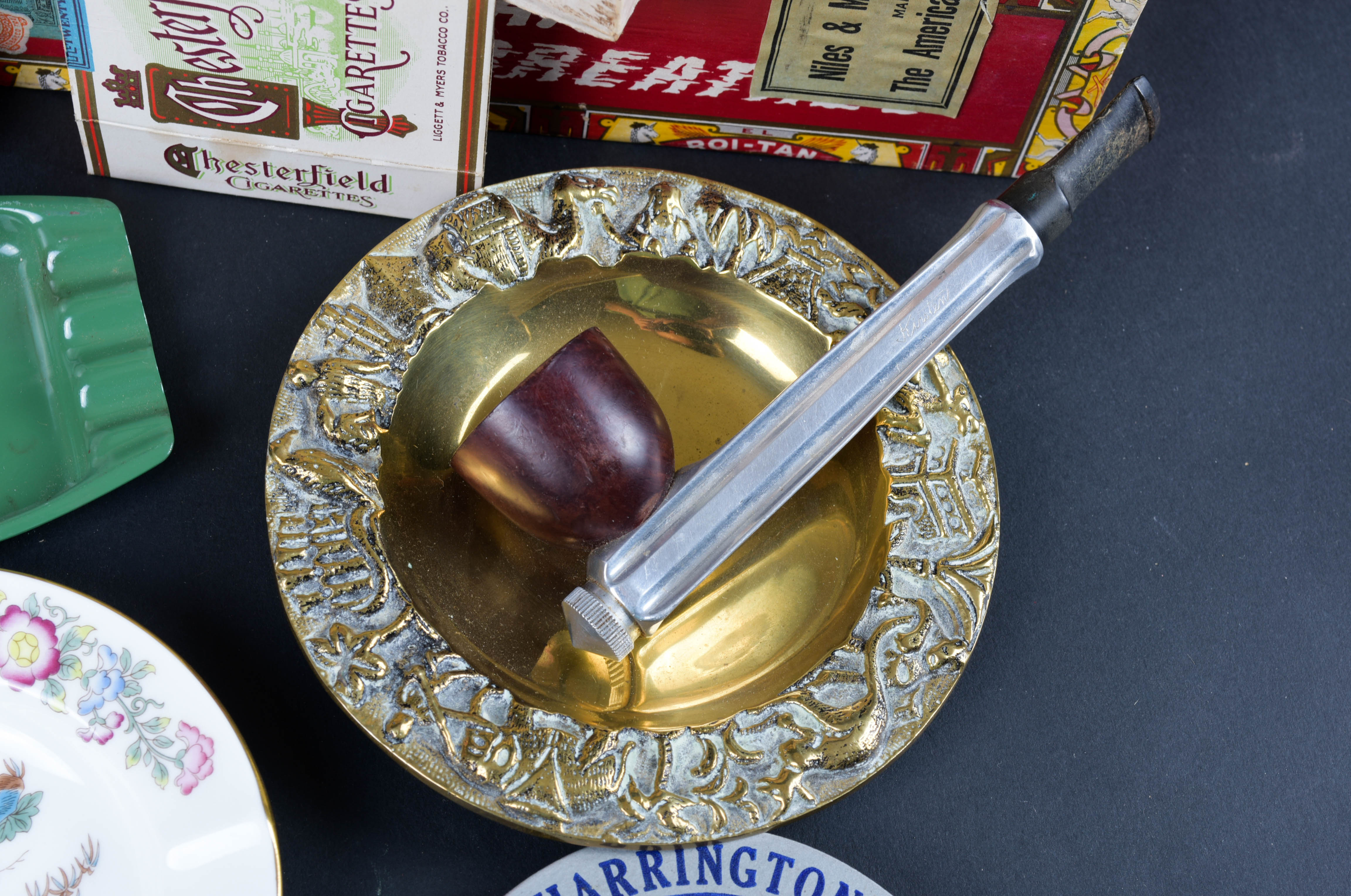 Cigar Boxes, Vintage Lighters, Ash Receivers and Other Tobacciana