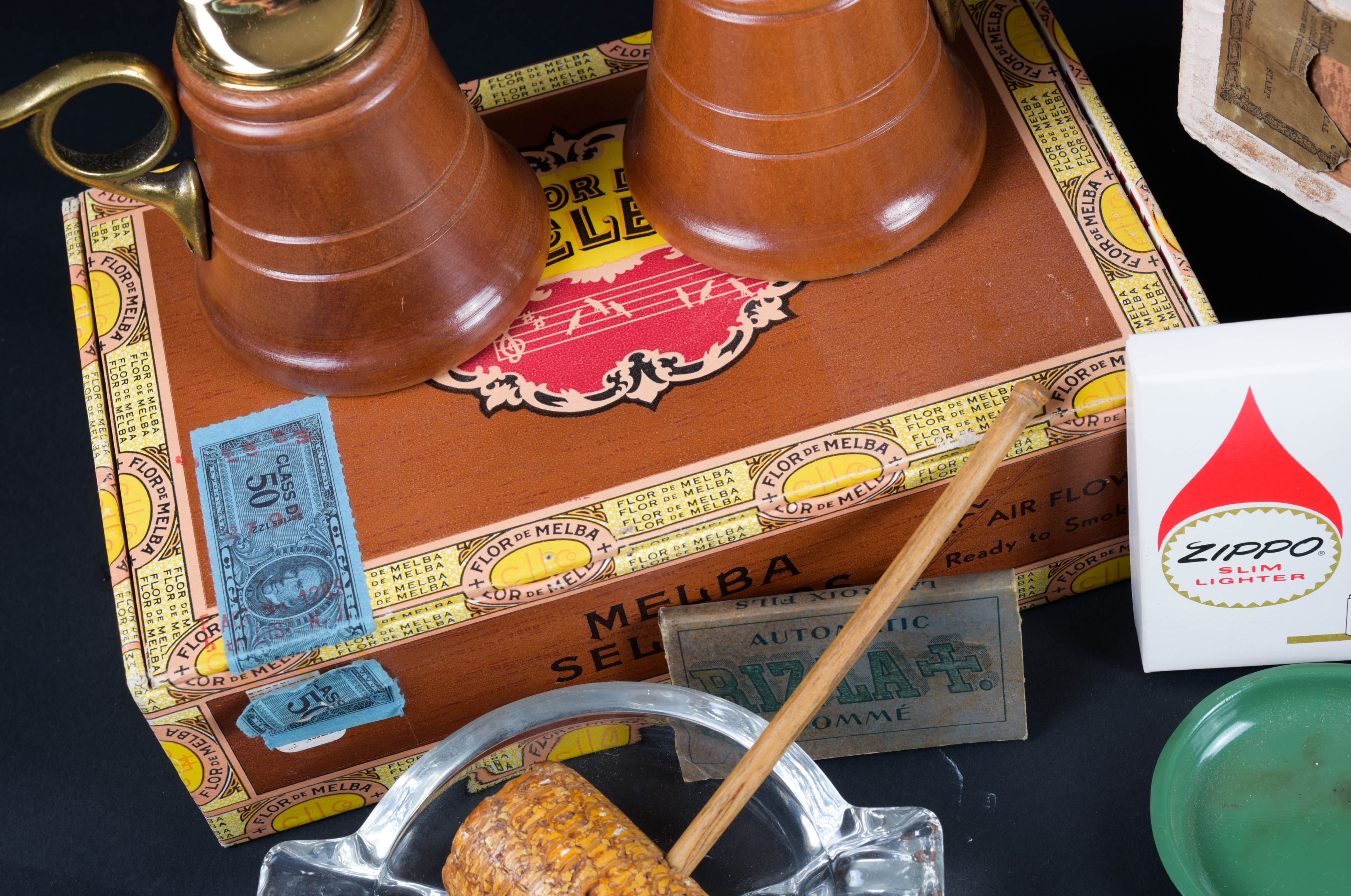 Cigar Boxes, Vintage Lighters, Ash Receivers and Other Tobacciana
