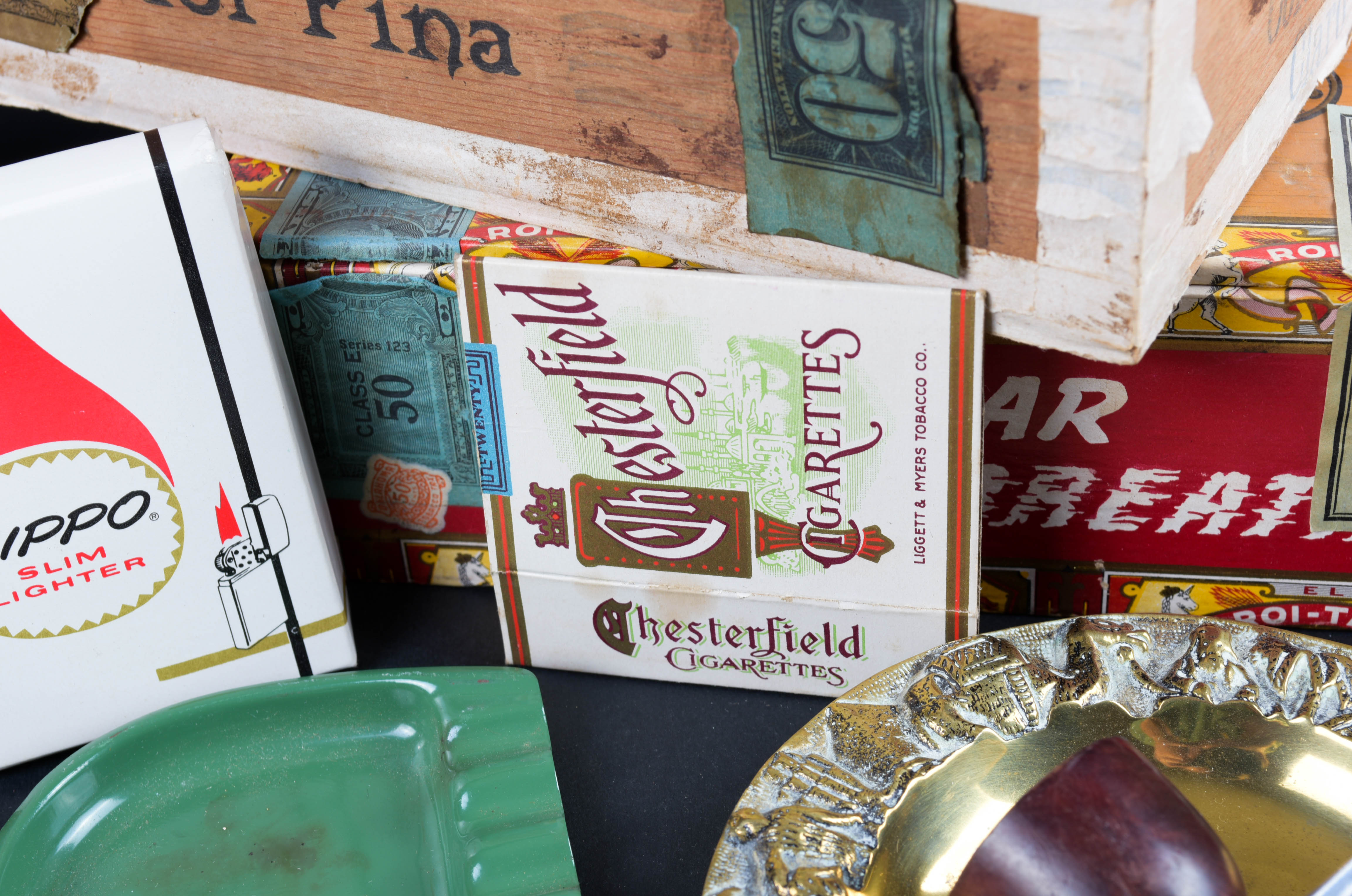 Cigar Boxes, Vintage Lighters, Ash Receivers and Other Tobacciana