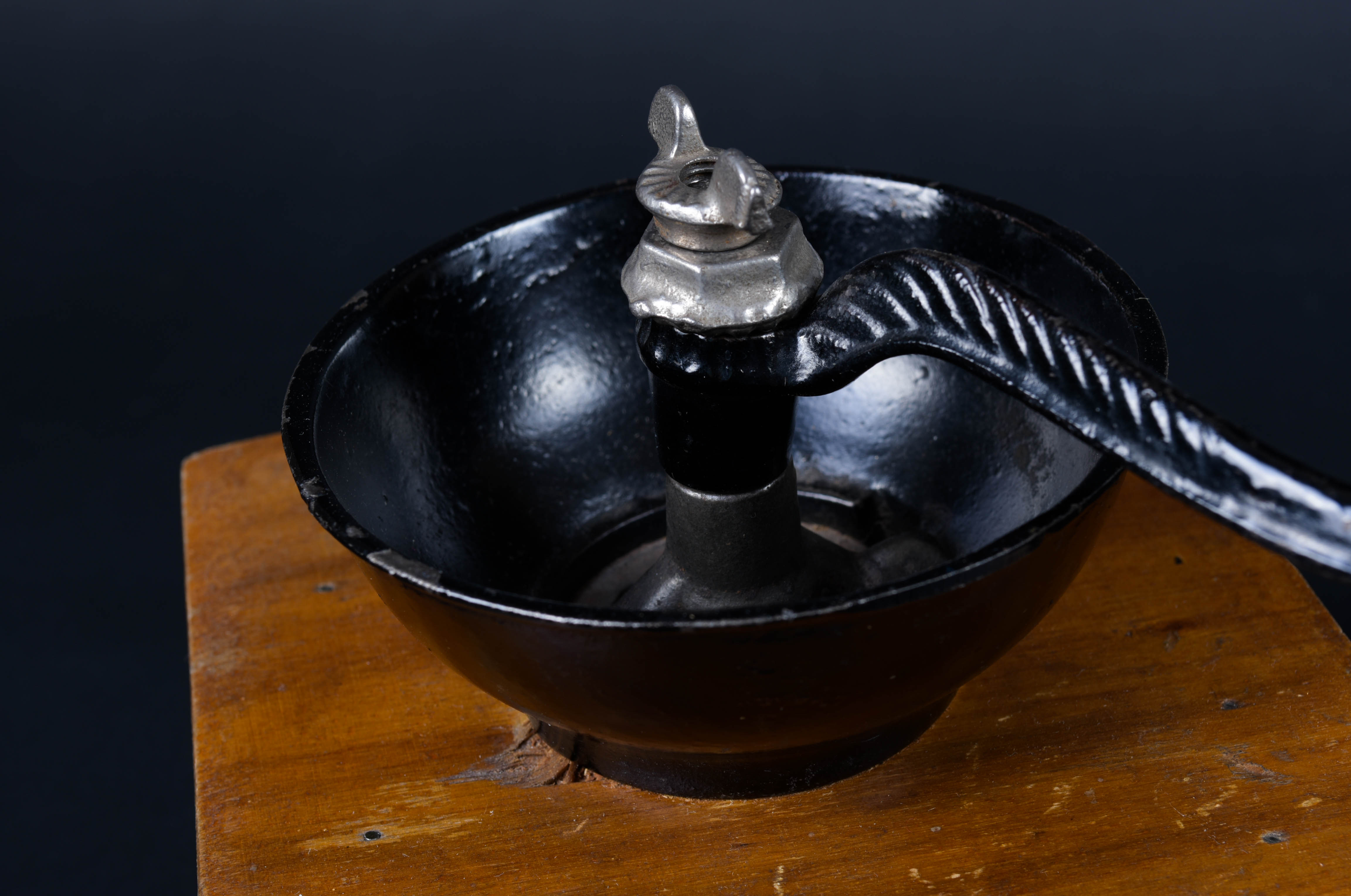 Wooden Coffee Grinder and Hand-Crank Butter Churn