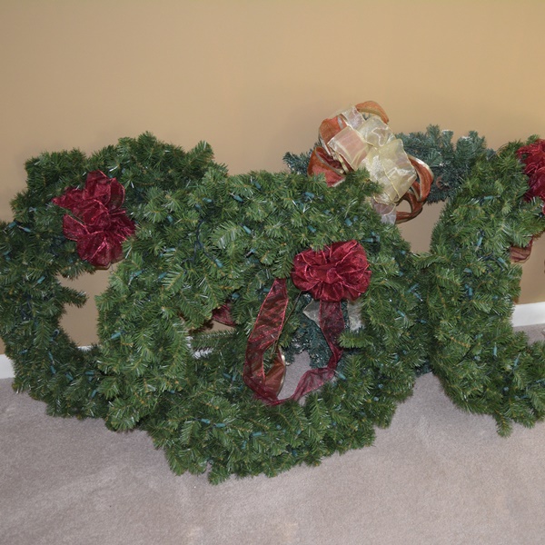 Four Faux Pine Decorative Wreaths
