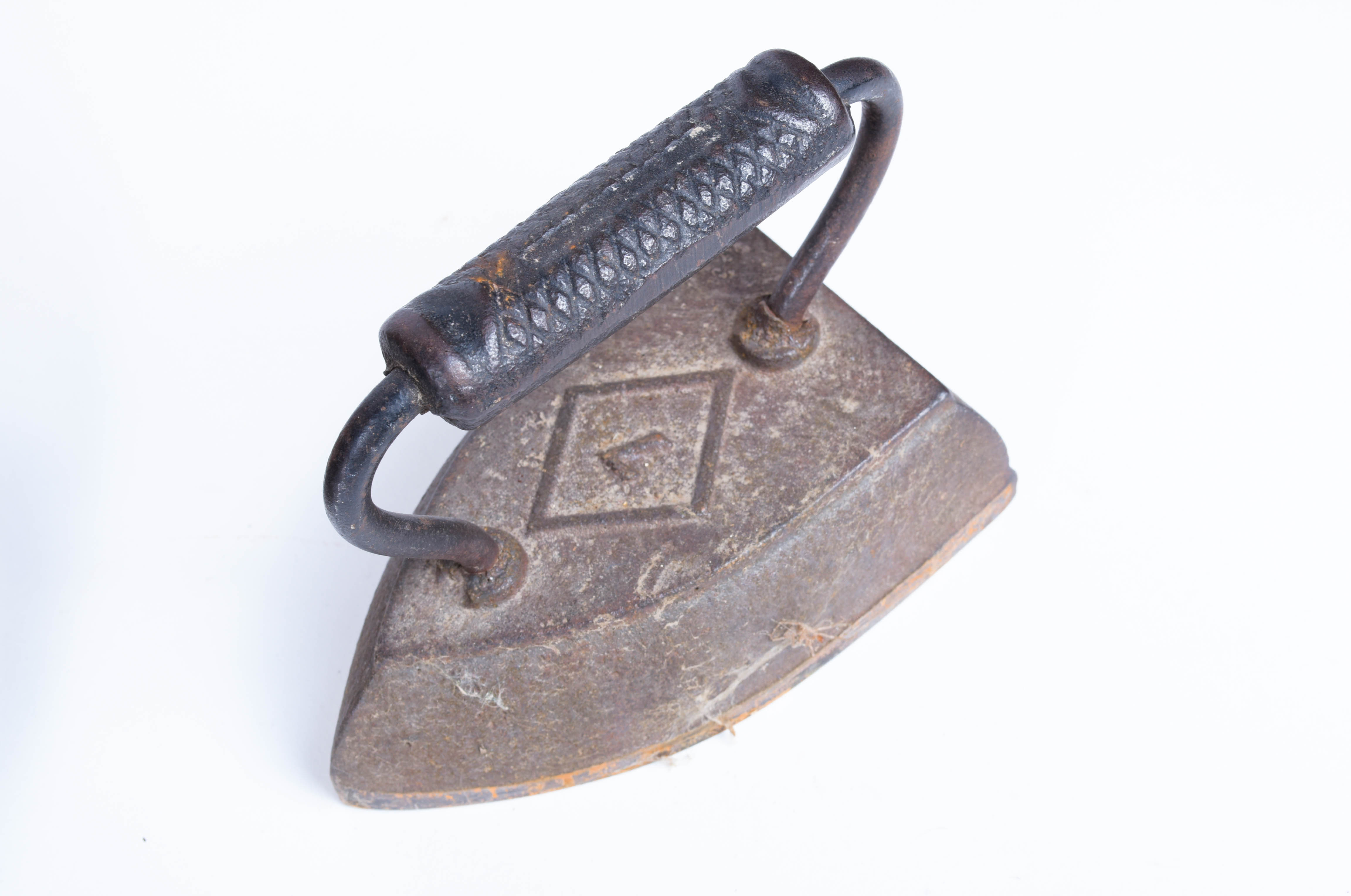 Sad Iron Collection in a Vintage Fruit Crate