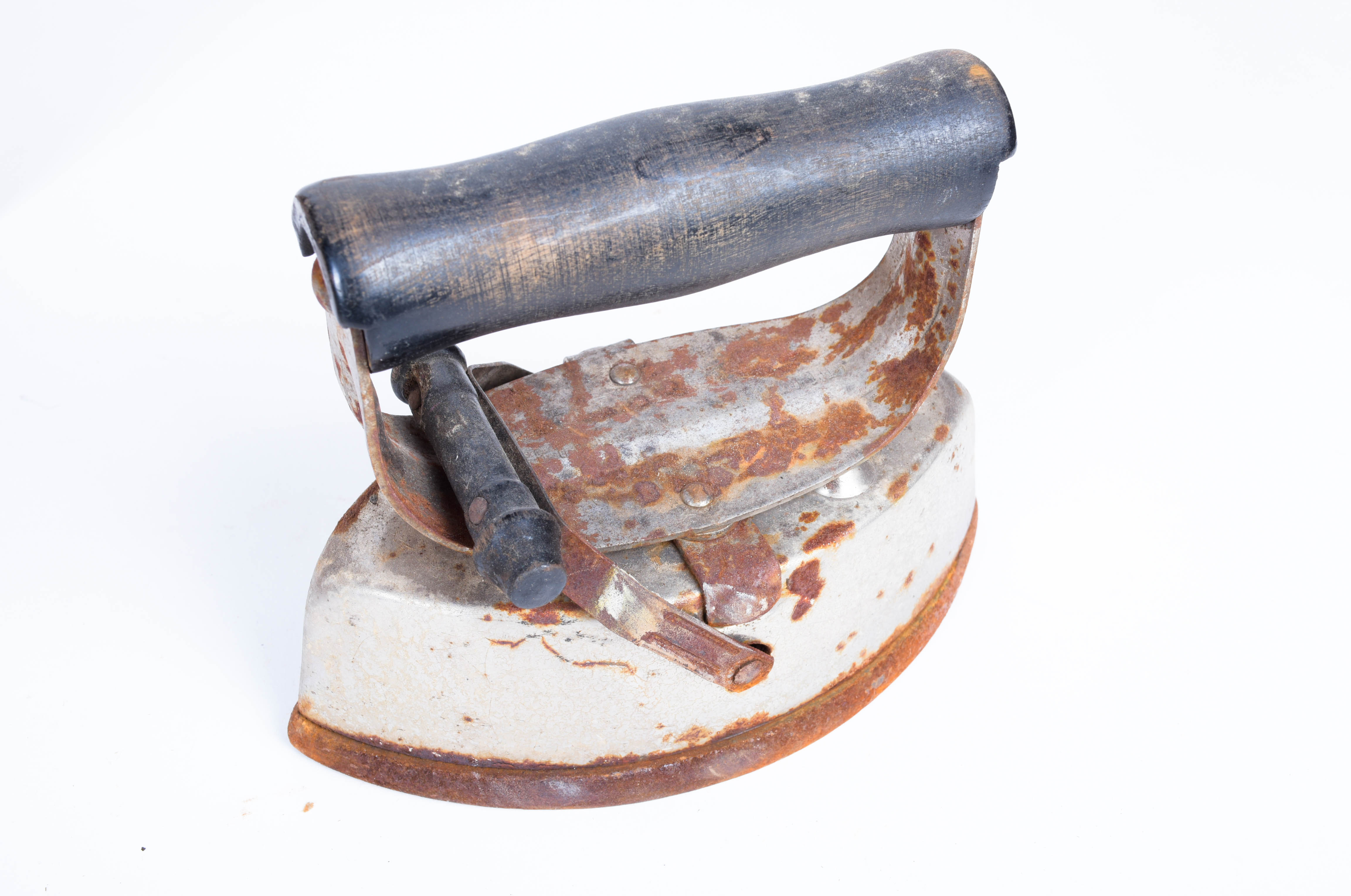 Sad Iron Collection in a Vintage Fruit Crate