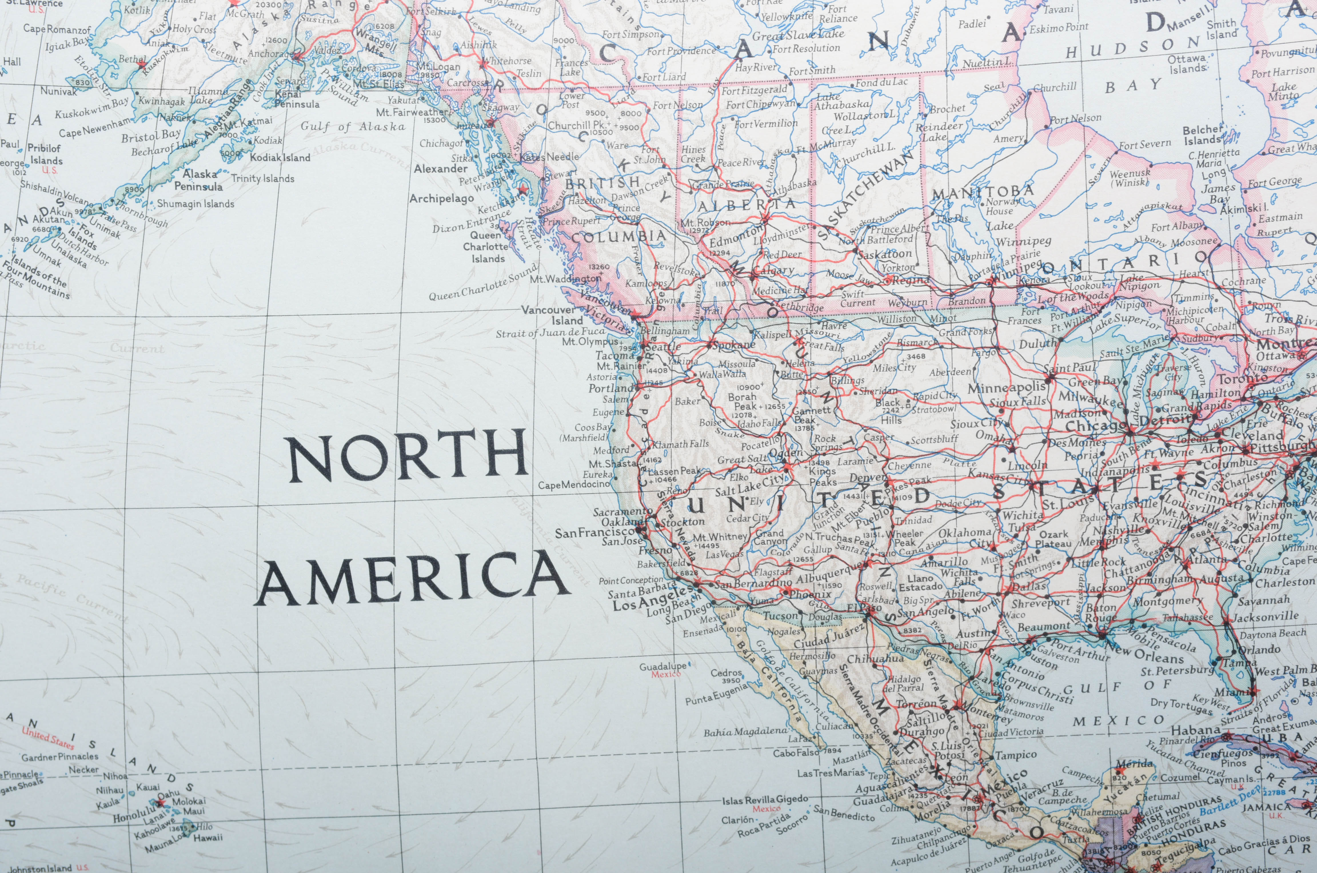 Framed National Geographic Magazine Map of the World