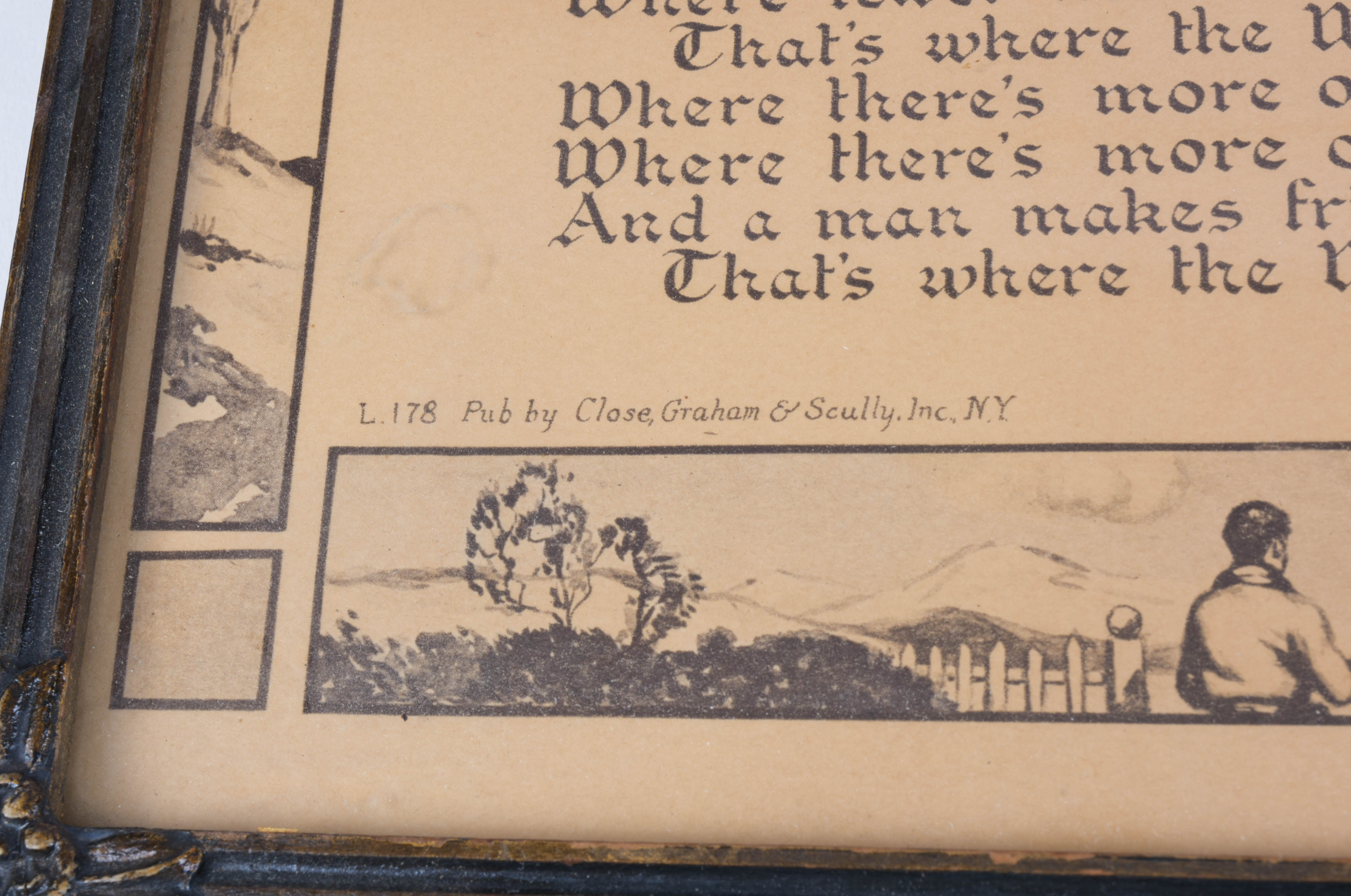 Four Sentimental Framed Vintage Prints