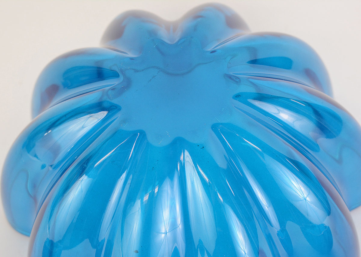 Blenko Blue Glass Floral Bowls
