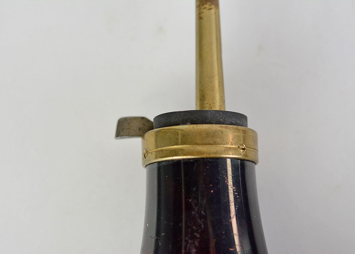 Vintage Leather and Brass Powder Flasks