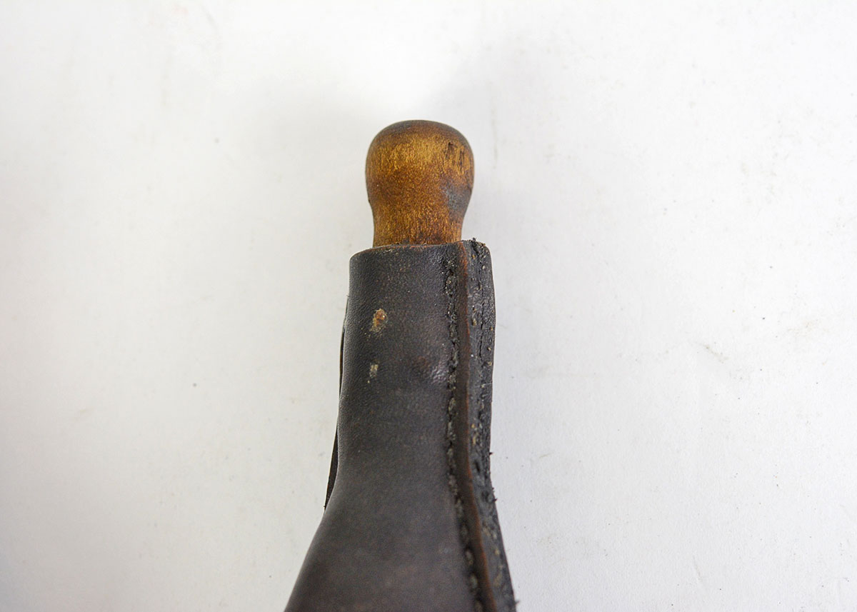 Vintage Leather and Brass Powder Flasks