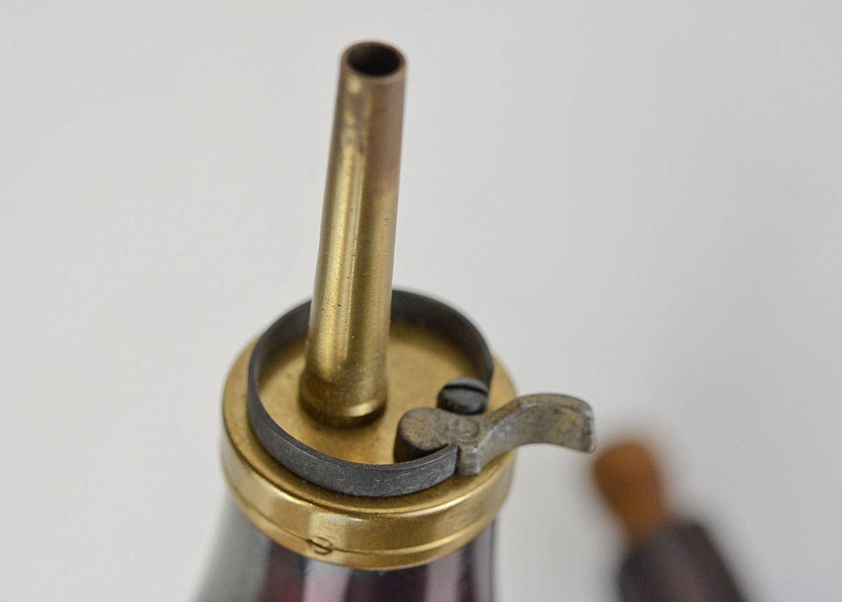 Vintage Leather and Brass Powder Flasks