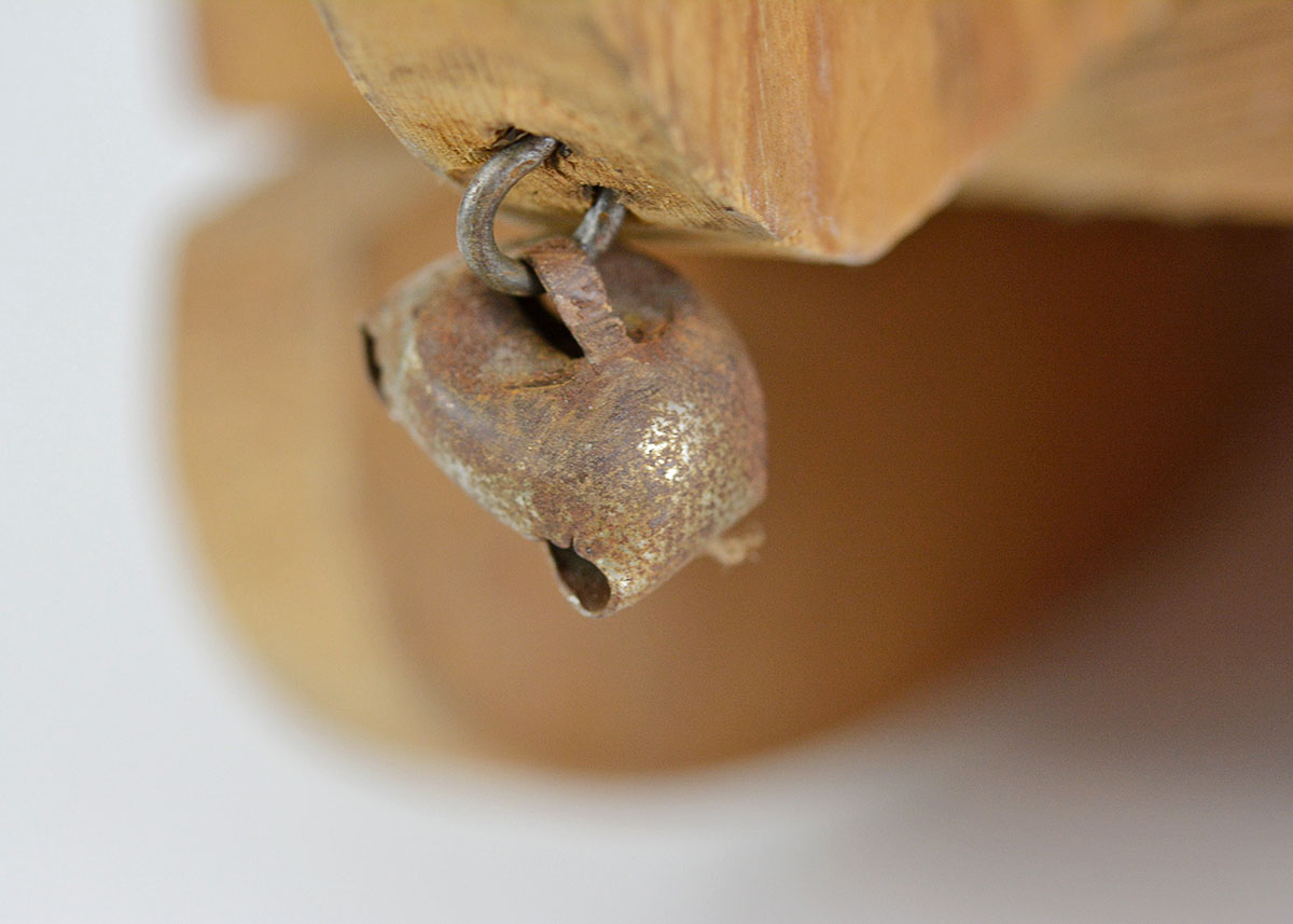 Vintage Red and Blue Wooden Doll's Rocking Horse