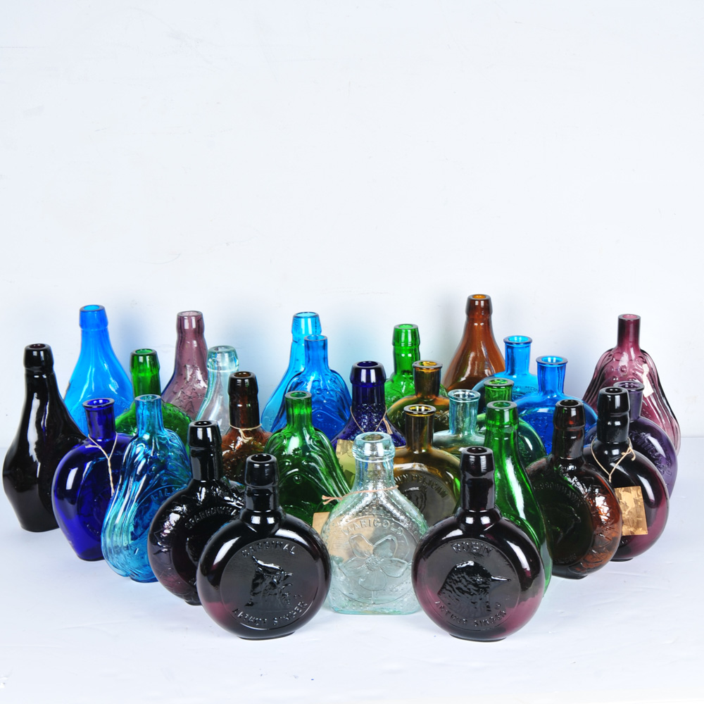 Vintage Clevenger Brothers Colored Glass Bottles