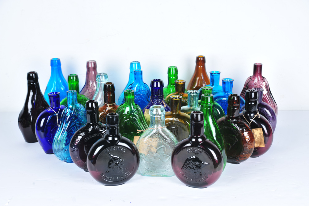 Vintage Clevenger Brothers Colored Glass Bottles