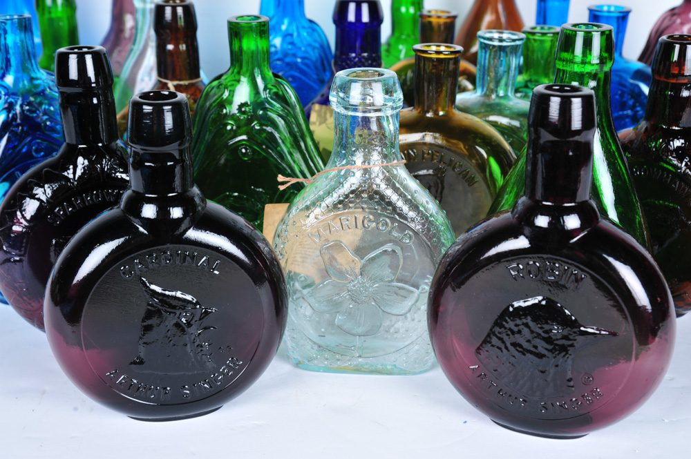 Vintage Clevenger Brothers Colored Glass Bottles