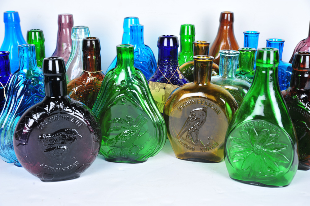 Vintage Clevenger Brothers Colored Glass Bottles