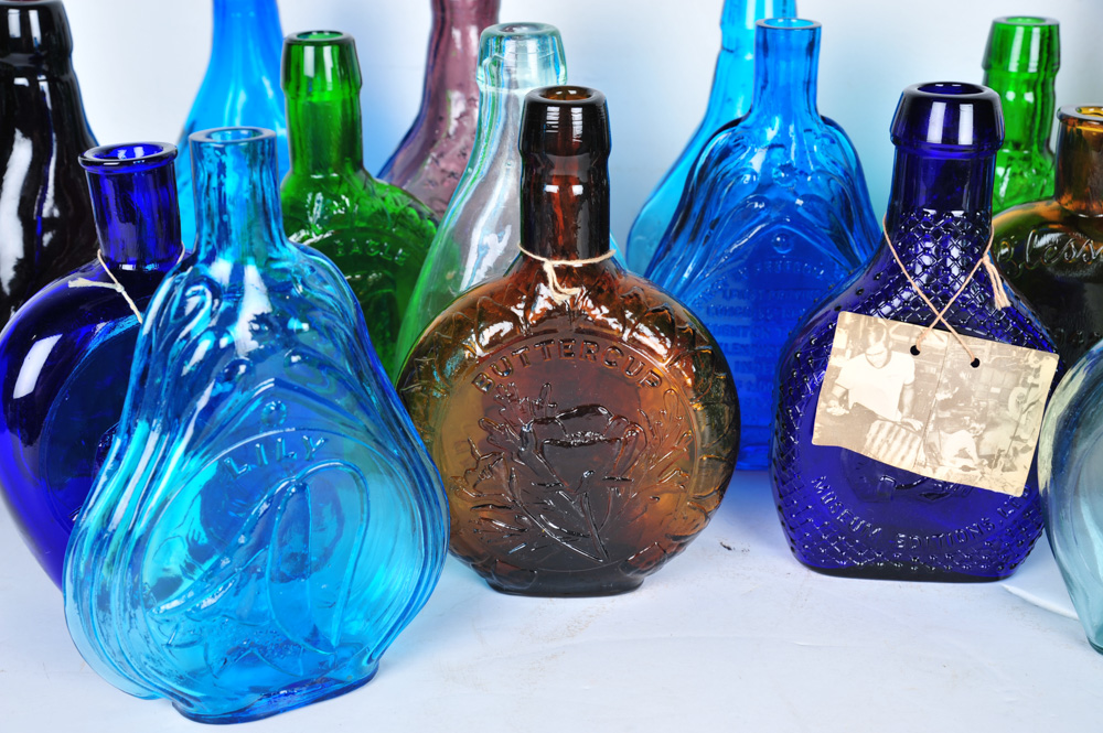 Vintage Clevenger Brothers Colored Glass Bottles
