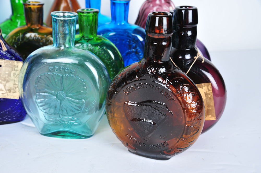 Vintage Clevenger Brothers Colored Glass Bottles