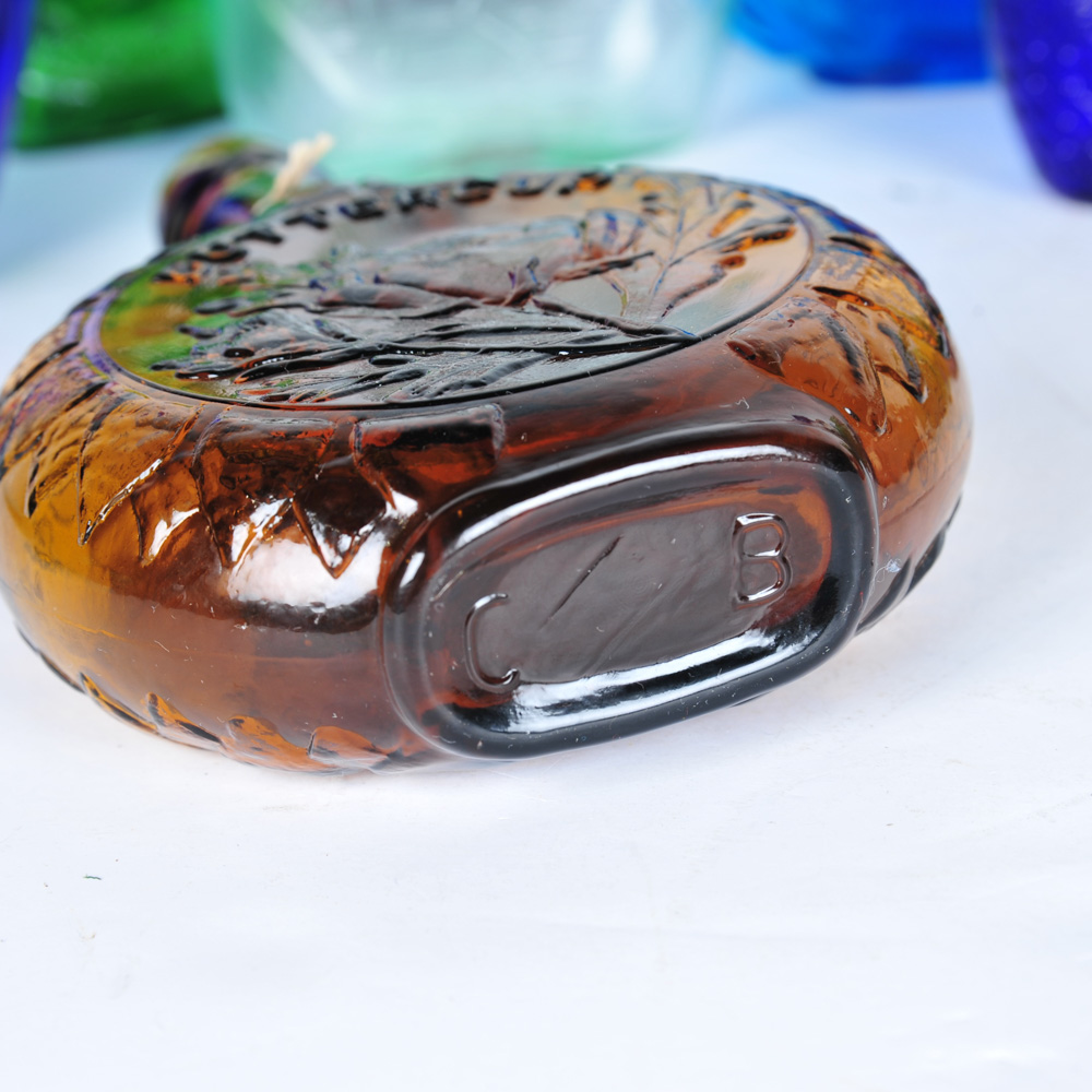 Vintage Clevenger Brothers Colored Glass Bottles