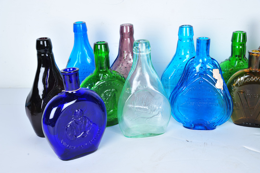 Vintage Clevenger Brothers Colored Glass Bottles