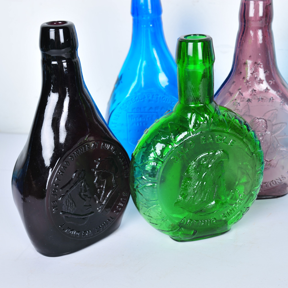 Vintage Clevenger Brothers Colored Glass Bottles