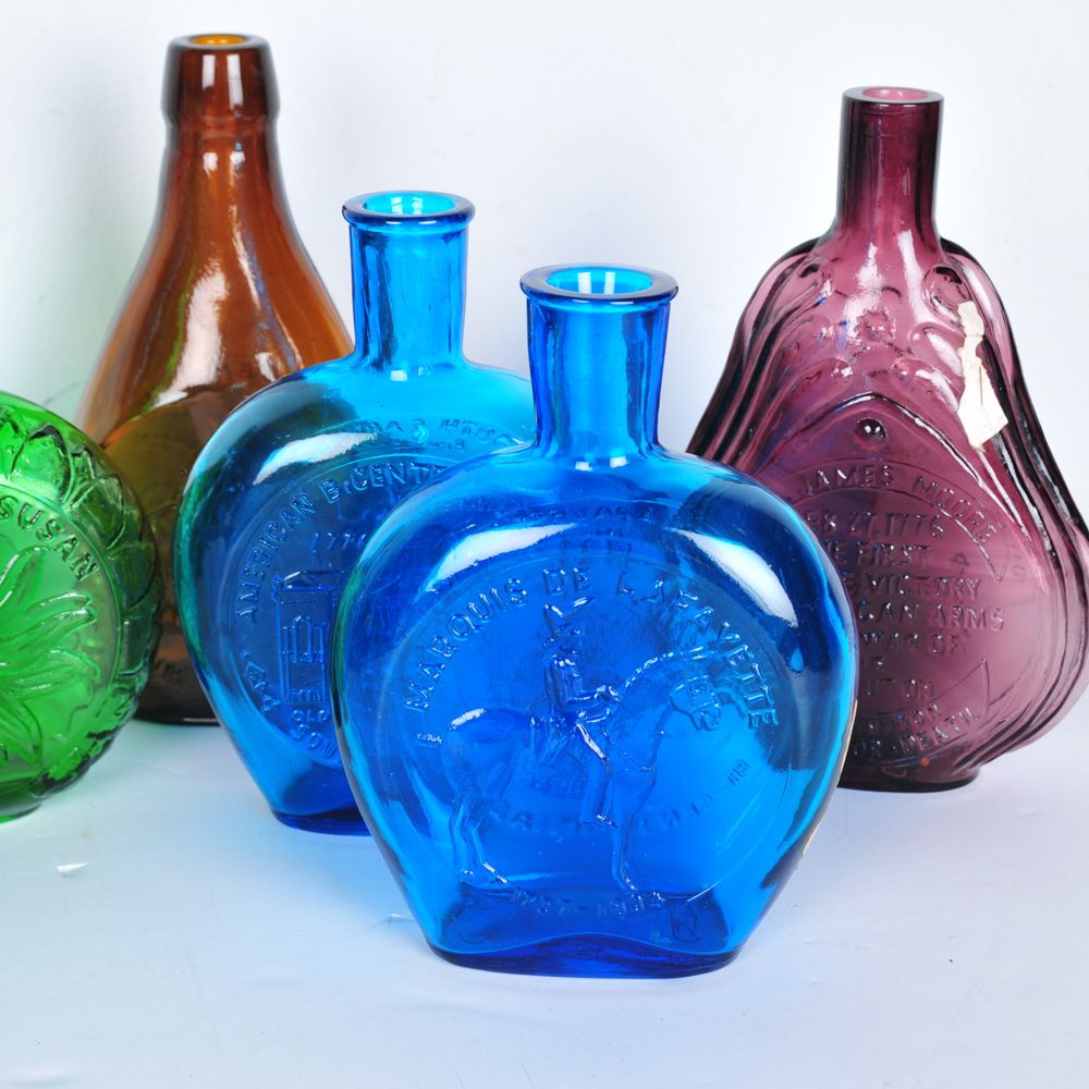 Vintage Clevenger Brothers Colored Glass Bottles