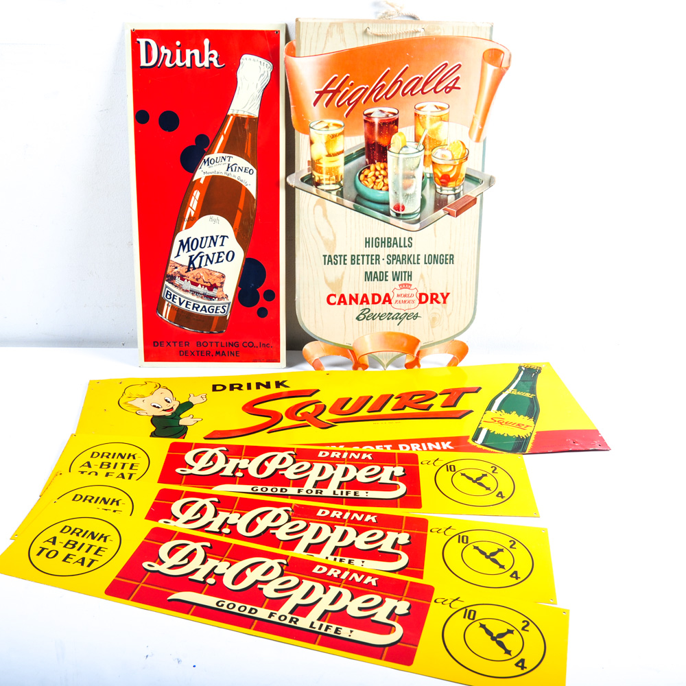 Collection of Vintage Soft Drink Signs