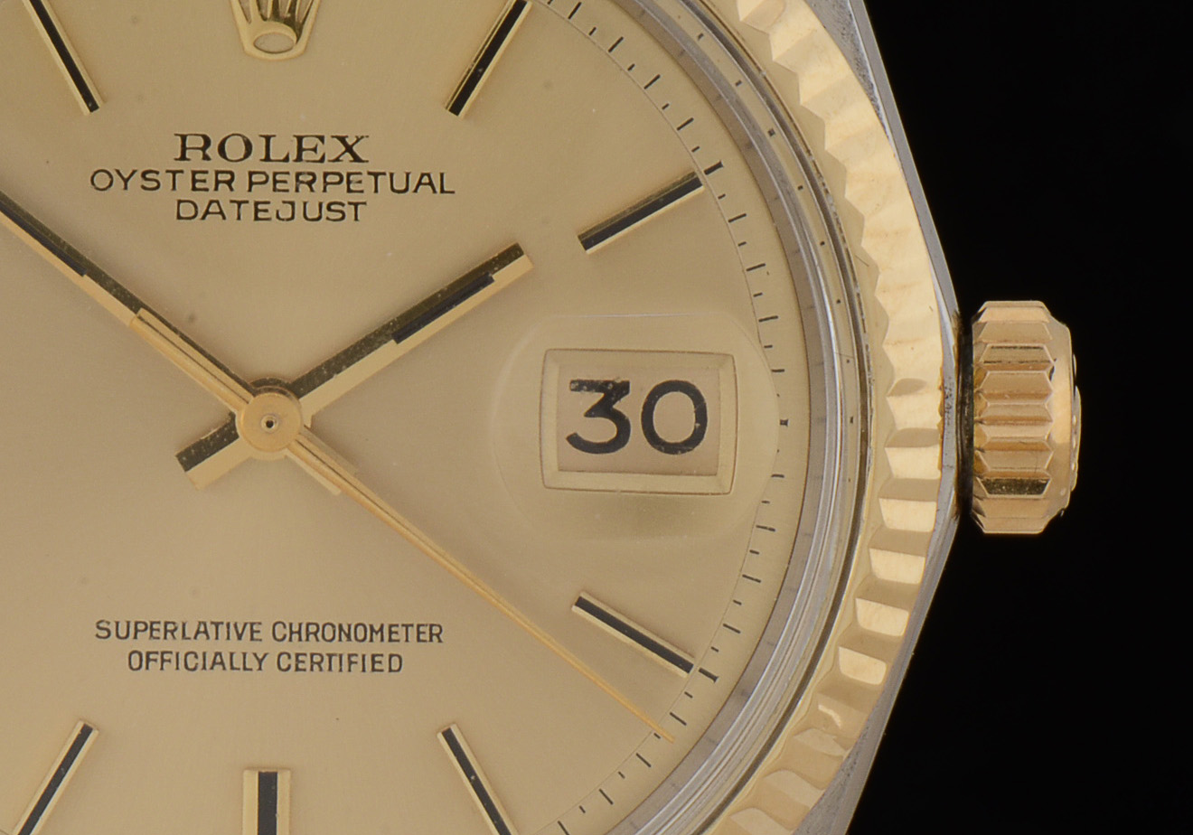 Men's Rolex Datejust 14K Gold and Steel 36mm Automatic Champagne Index Dial Watch