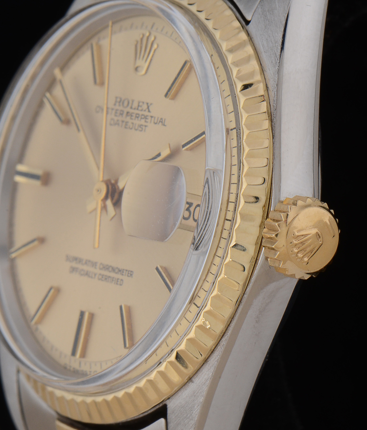 Men's Rolex Datejust 14K Gold and Steel 36mm Automatic Champagne Index Dial Watch