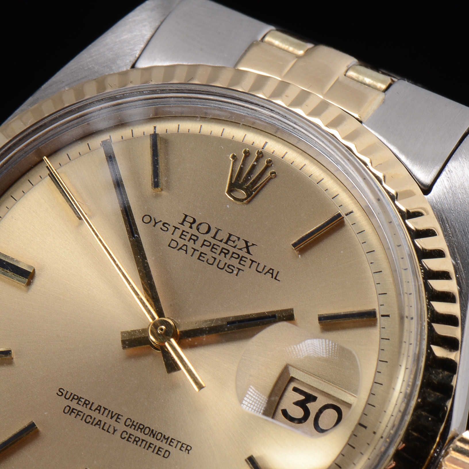 Men's Rolex Datejust 14K Gold and Steel 36mm Automatic Champagne Index Dial Watch