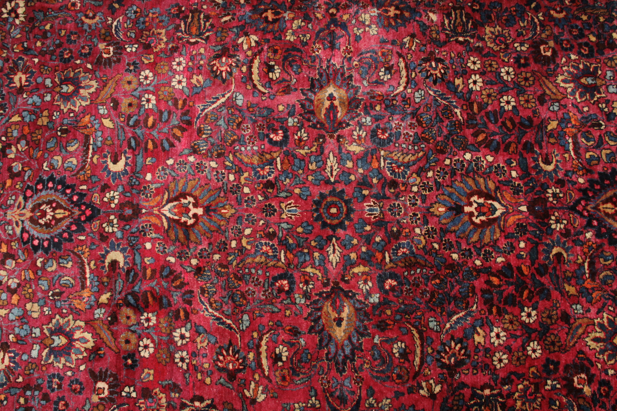 Hand Knotted Room Sized Sarouk Area Rug