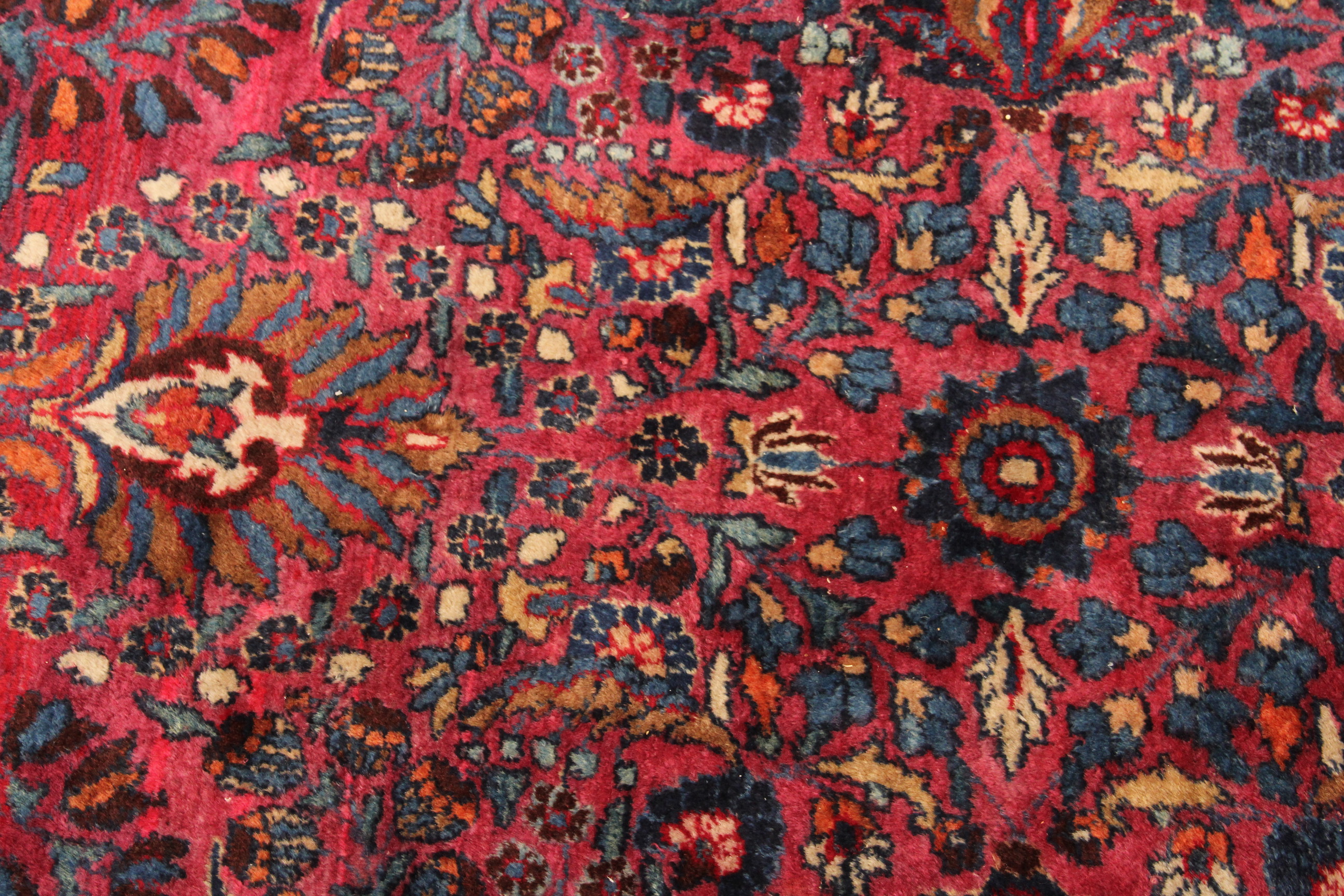 Hand Knotted Room Sized Sarouk Area Rug