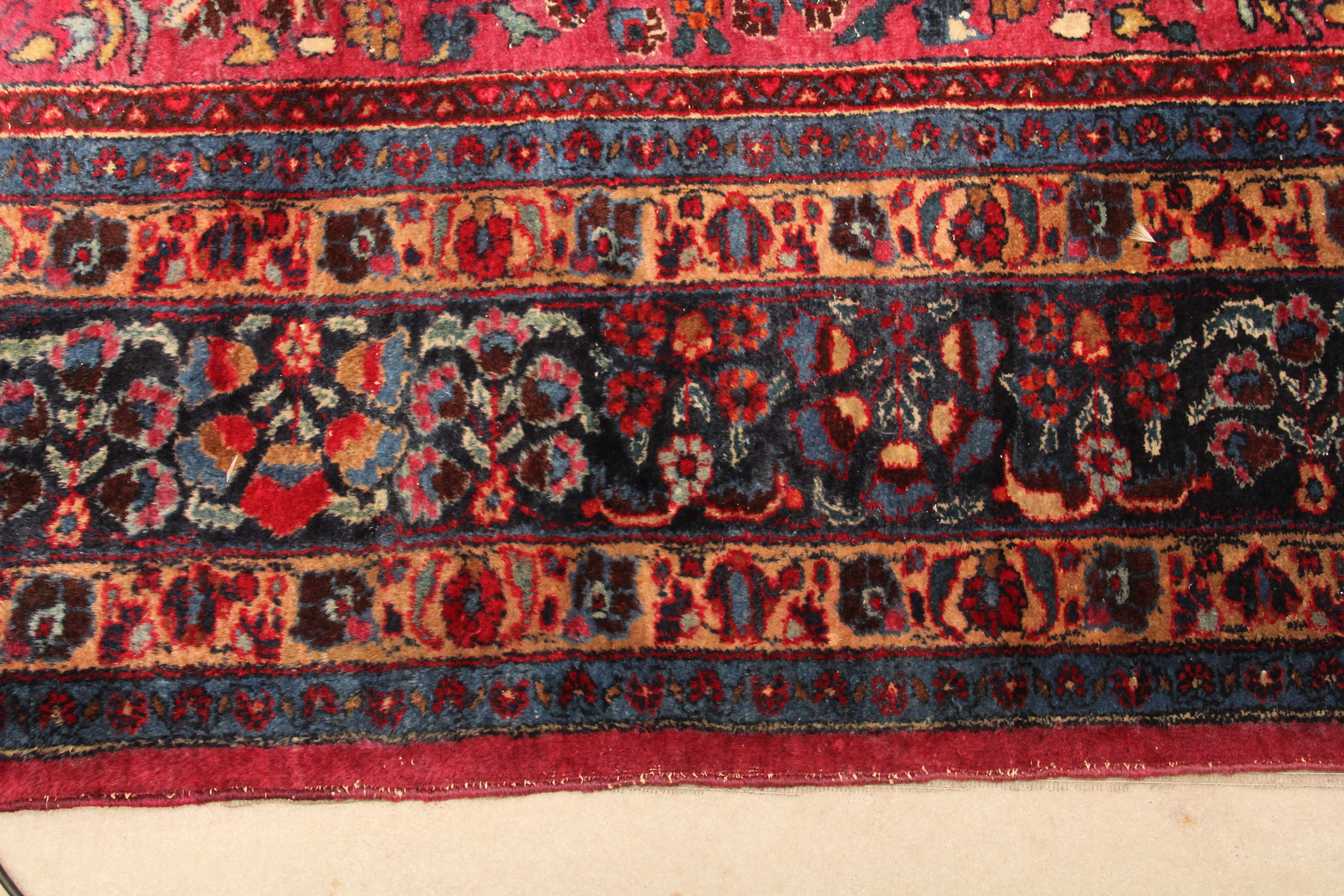 Hand Knotted Room Sized Sarouk Area Rug