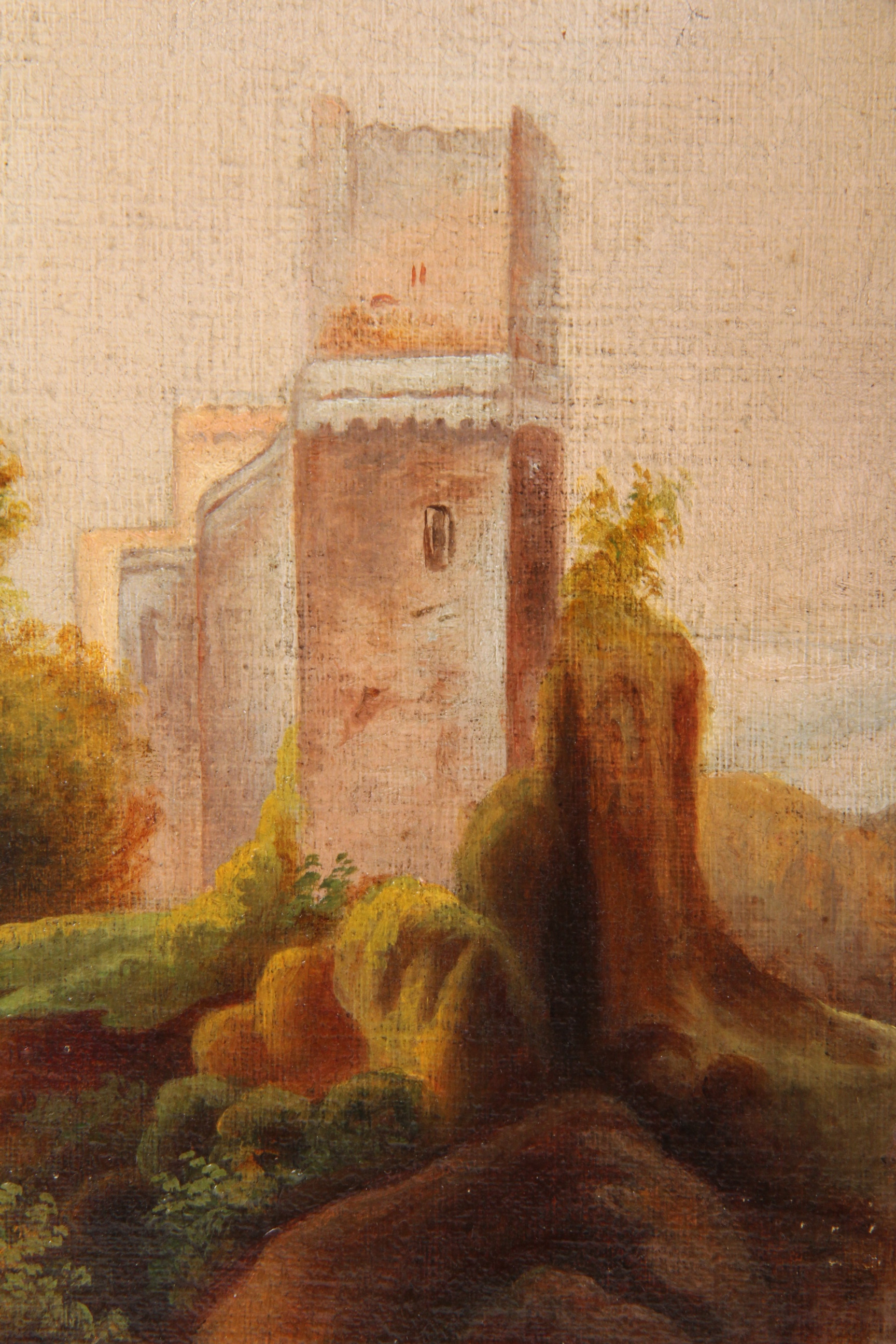 Antique 19th Century Oil on Canvas Pastoral Scene