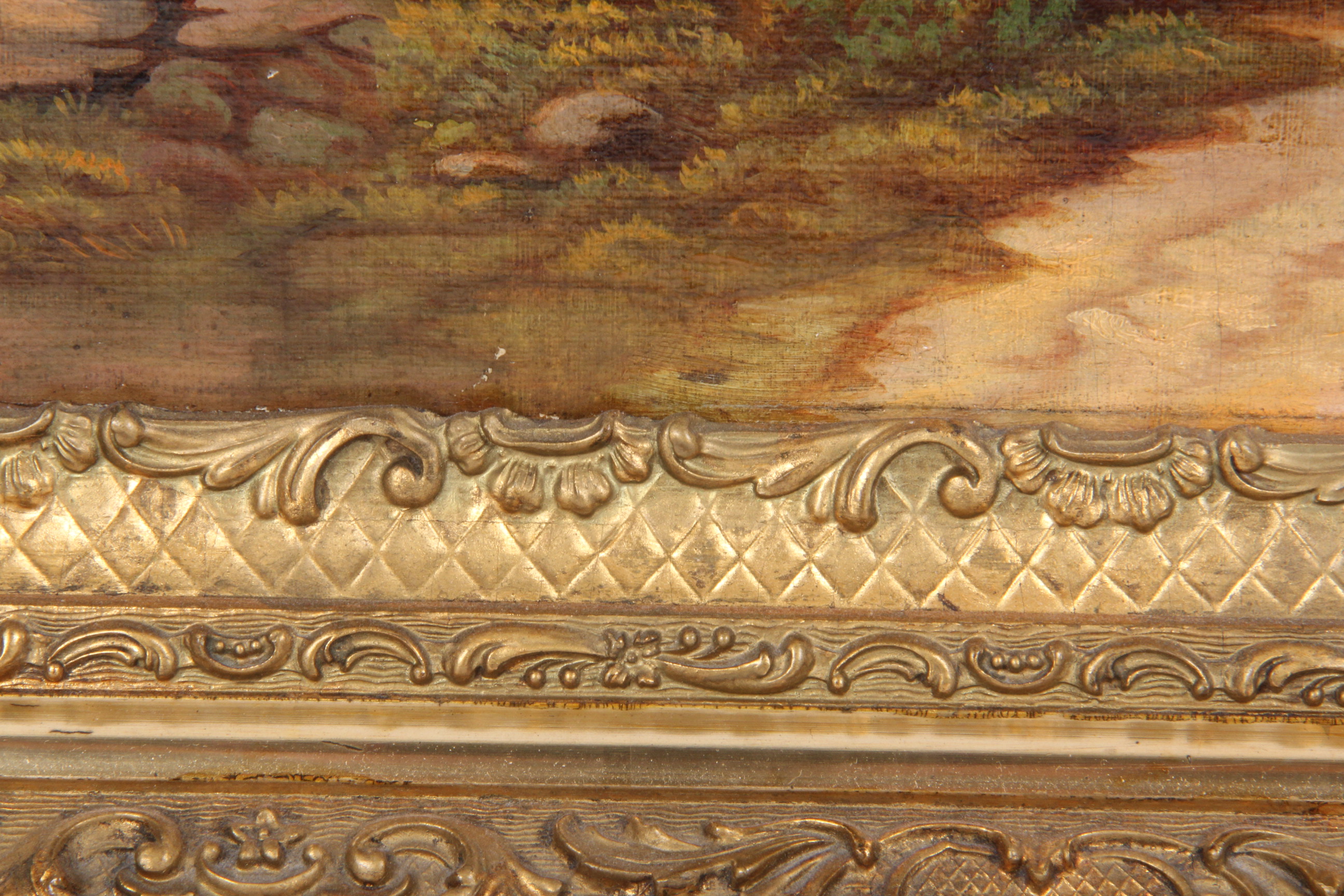 Antique 19th Century Oil on Canvas Pastoral Scene